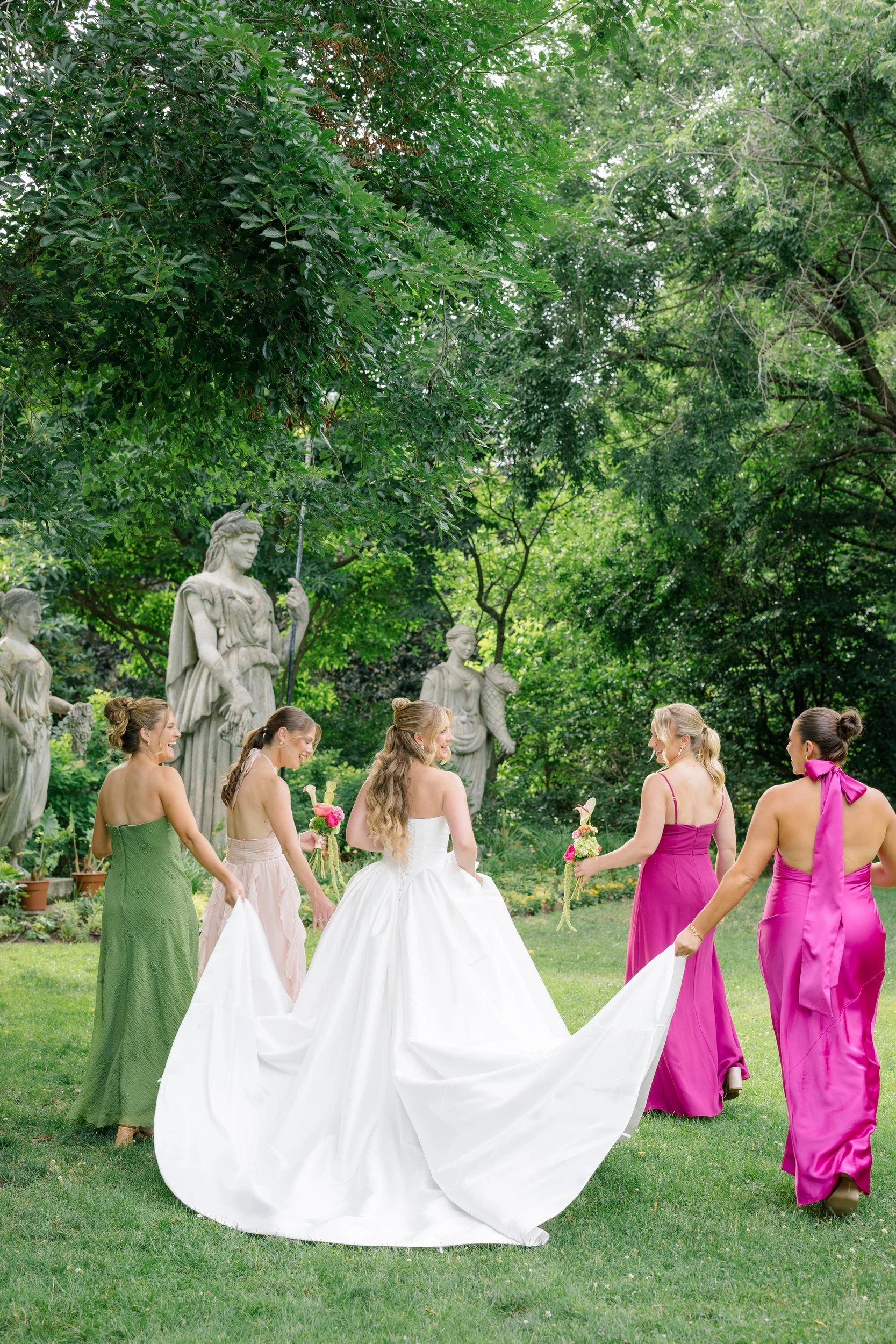 Elegant bridesmaid portraits at The Gardens at Elm Bank