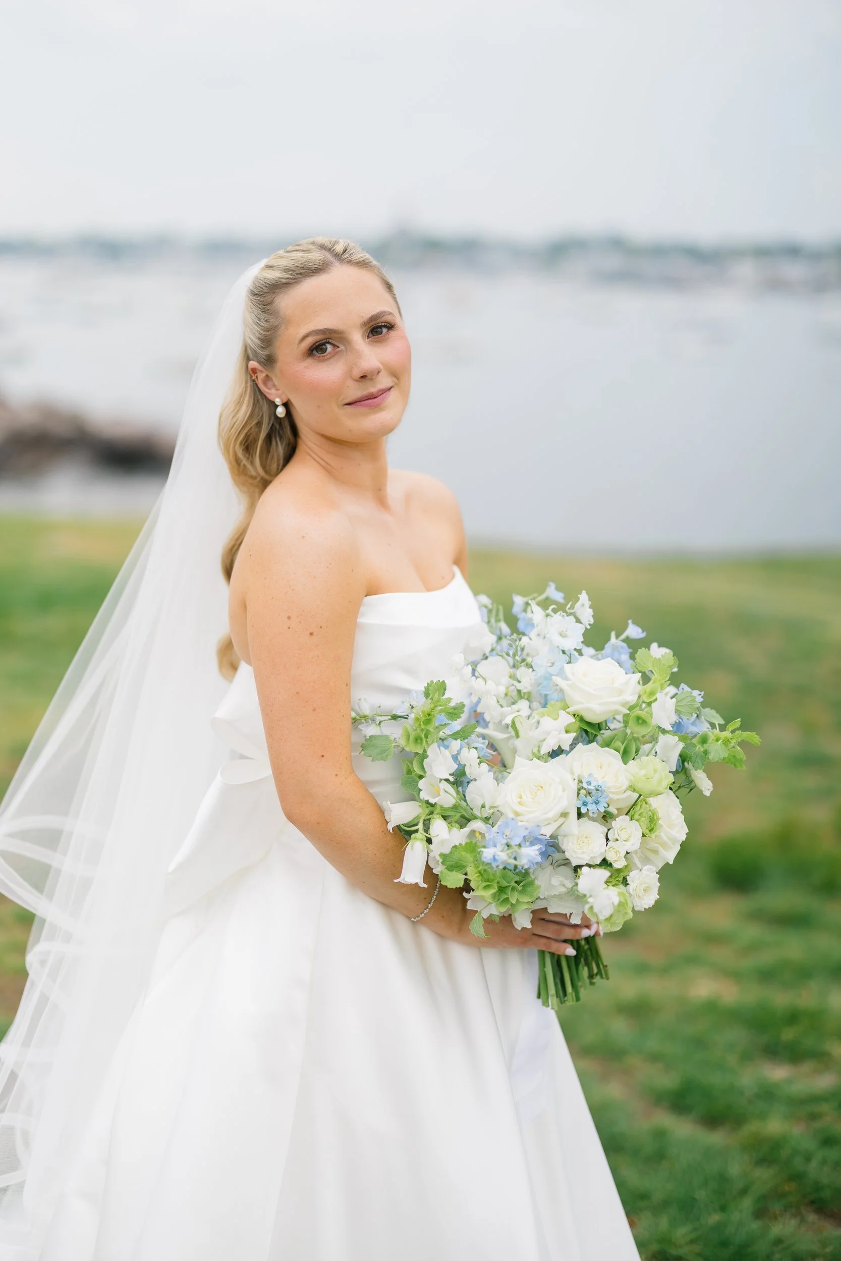 Bridal party portraits at Chandler Hovey Park during a Marblehead Massachusetts wedding.