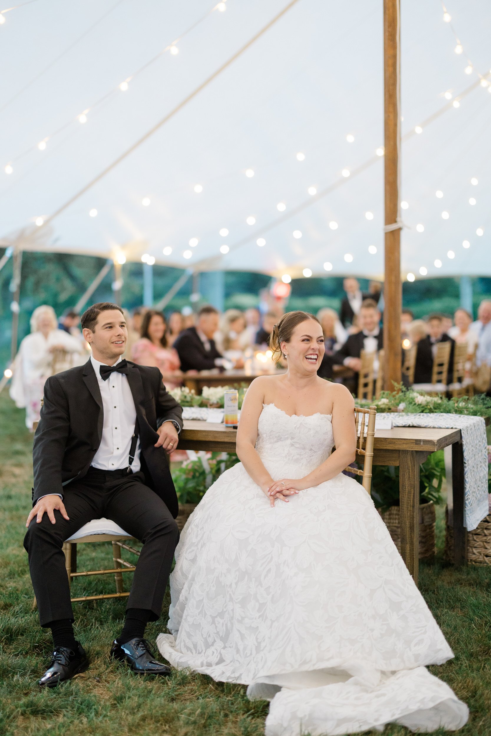 Evening reception at a Cape Cod private estate wedding.