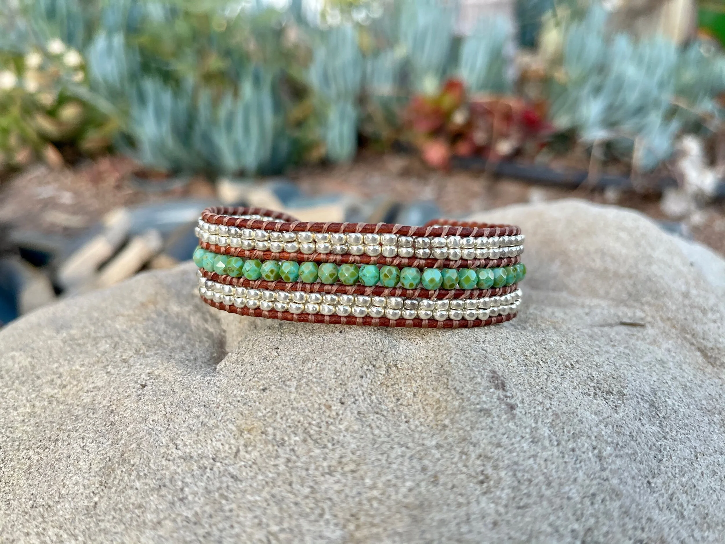Turquoise Triple Row Cuff — MYB Creations