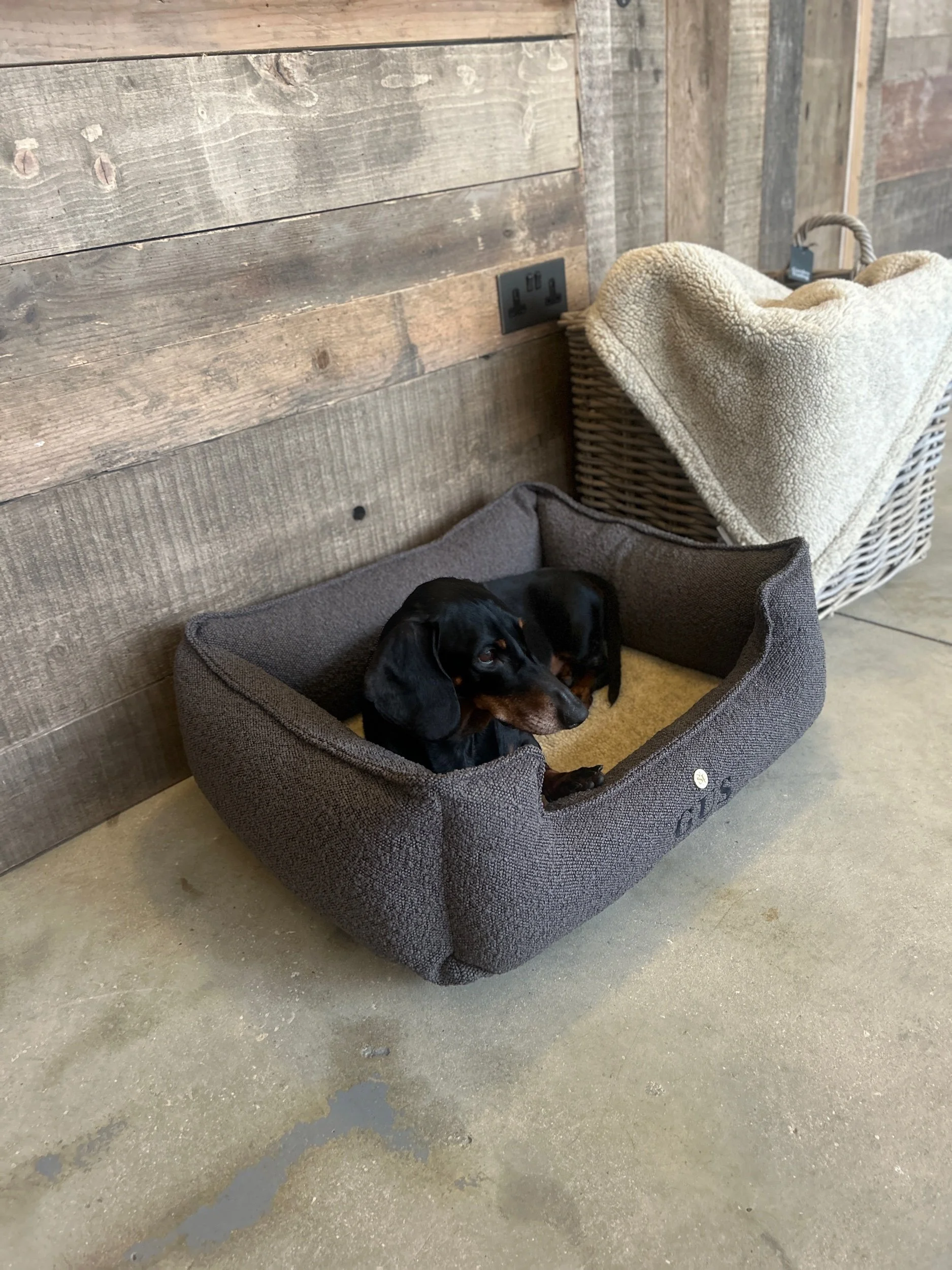 The Burford Bed-  Anthracite Boucle