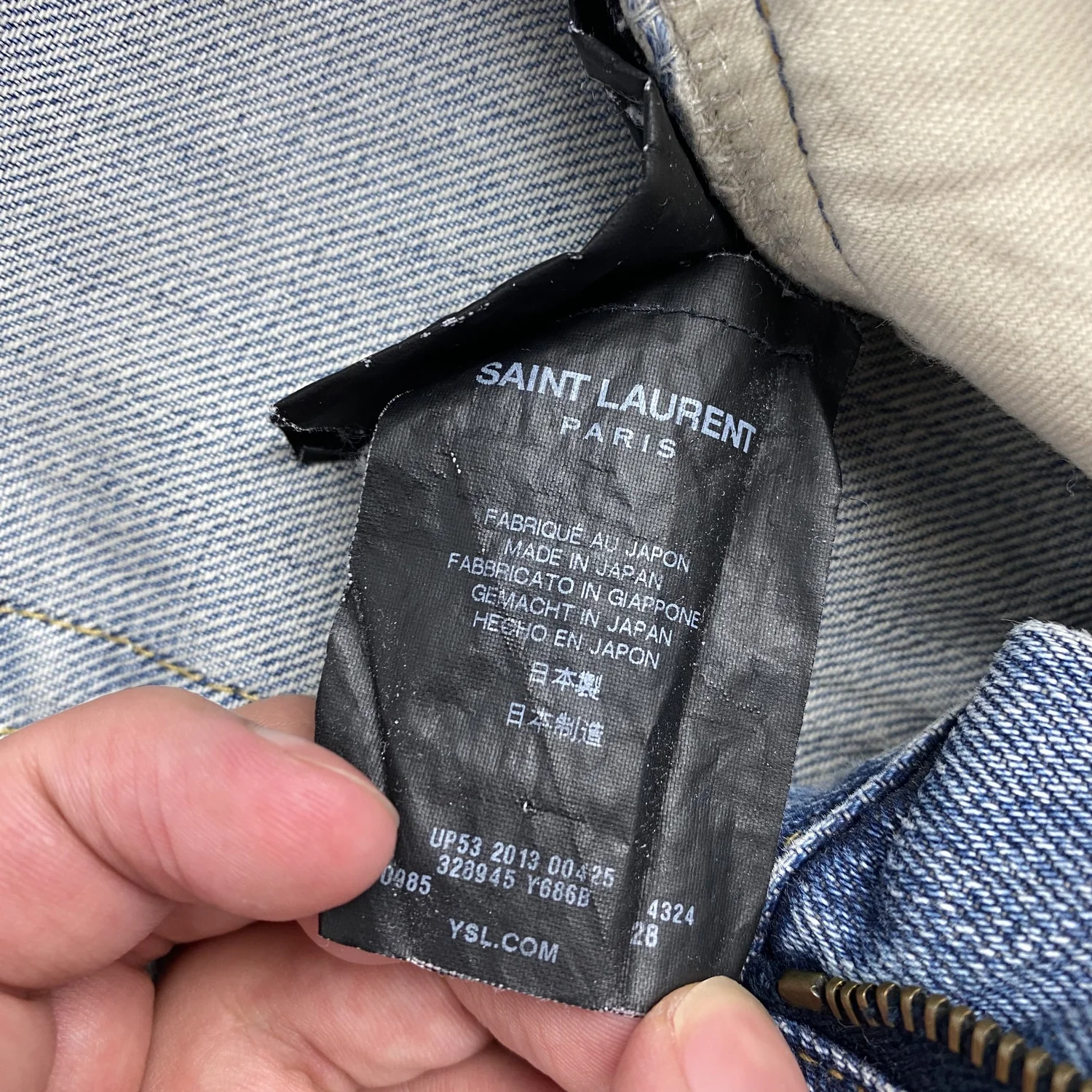 Saint Laurent Paris Damaged Denim まっくろく Pants 