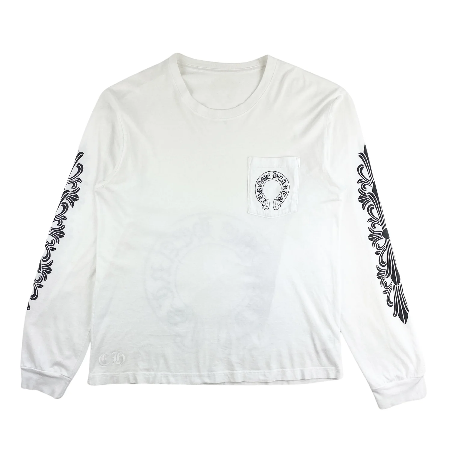 MARKED EU: Chrome Hearts White Logo Longsleeve T-Shirt 