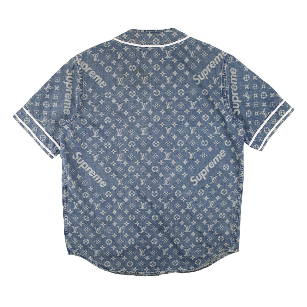 MARKED EU — Supreme x Louis Vuitton Blue Baseball Shirt
