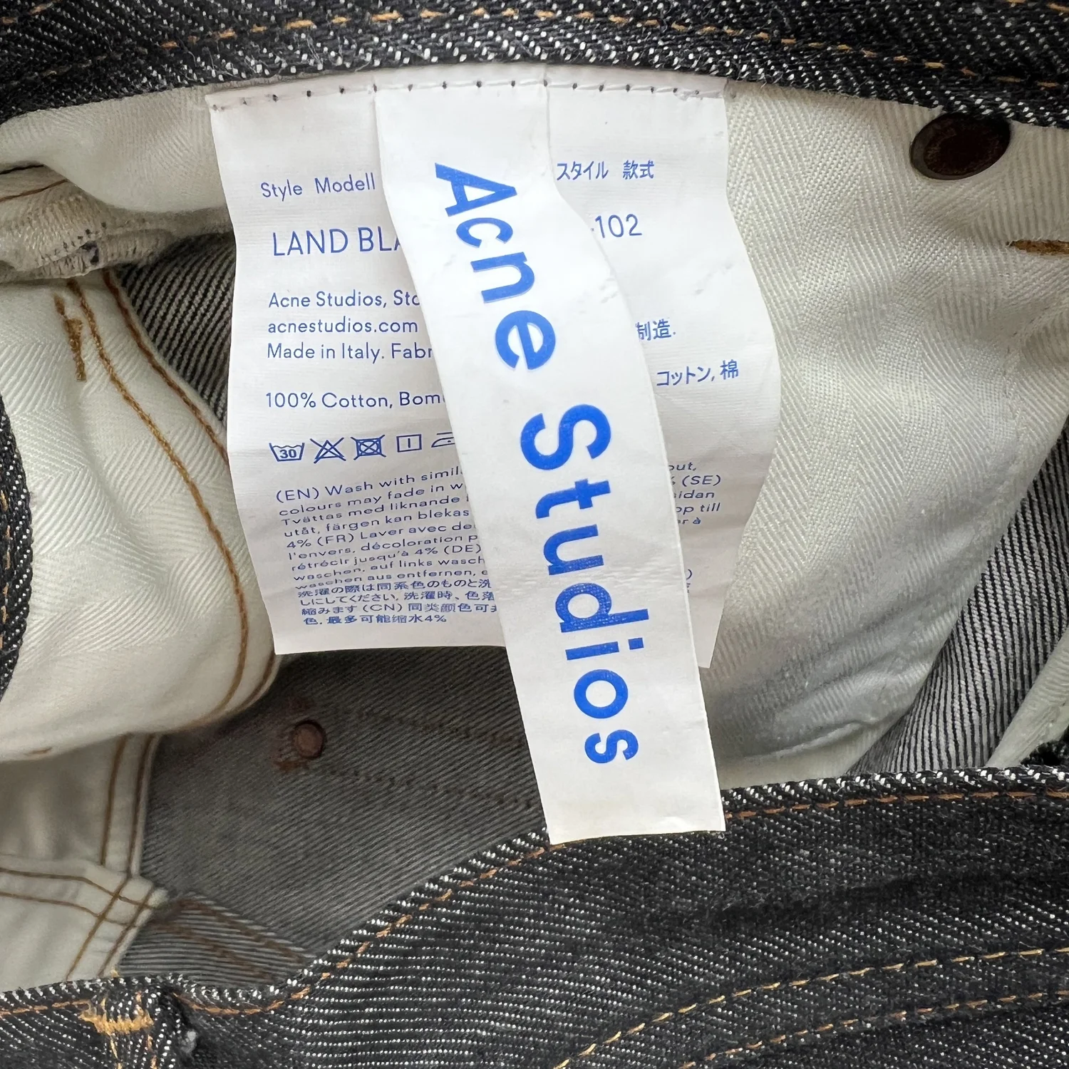 MARKED EU: Acne Studios Blå Konst Land Black Jeans