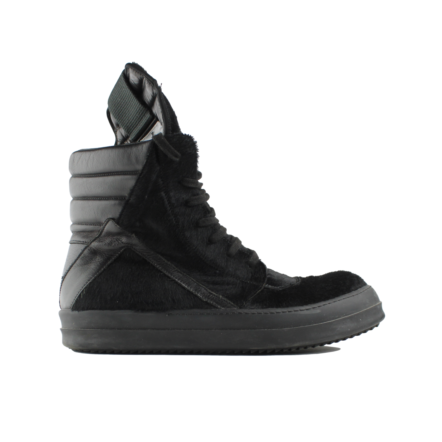 MARKED EU: Rick Owens Black Ponyhair Geobaskets