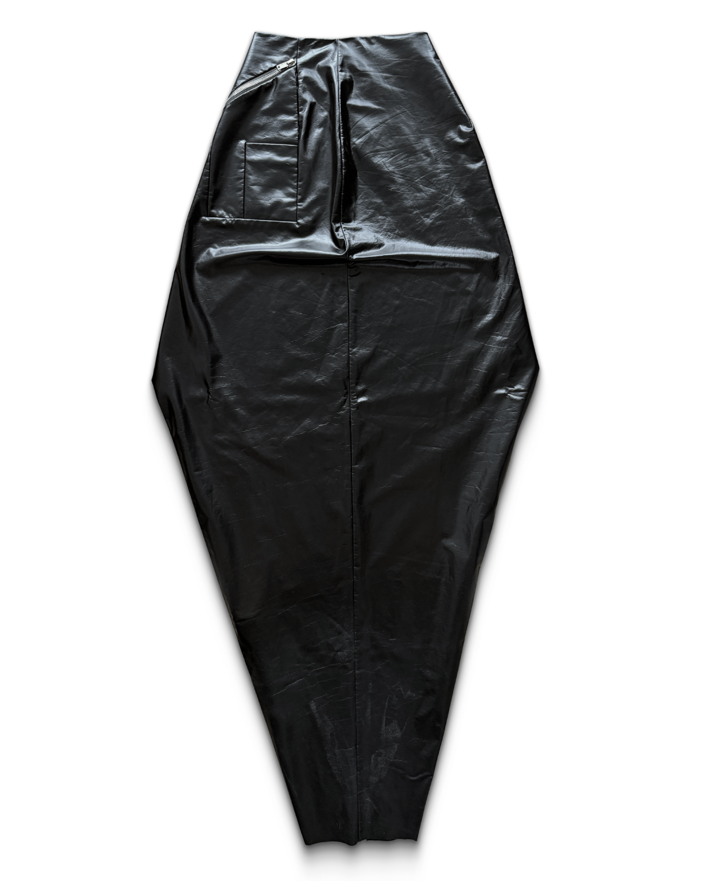 Faux Leather Maxi Cargo Skirt