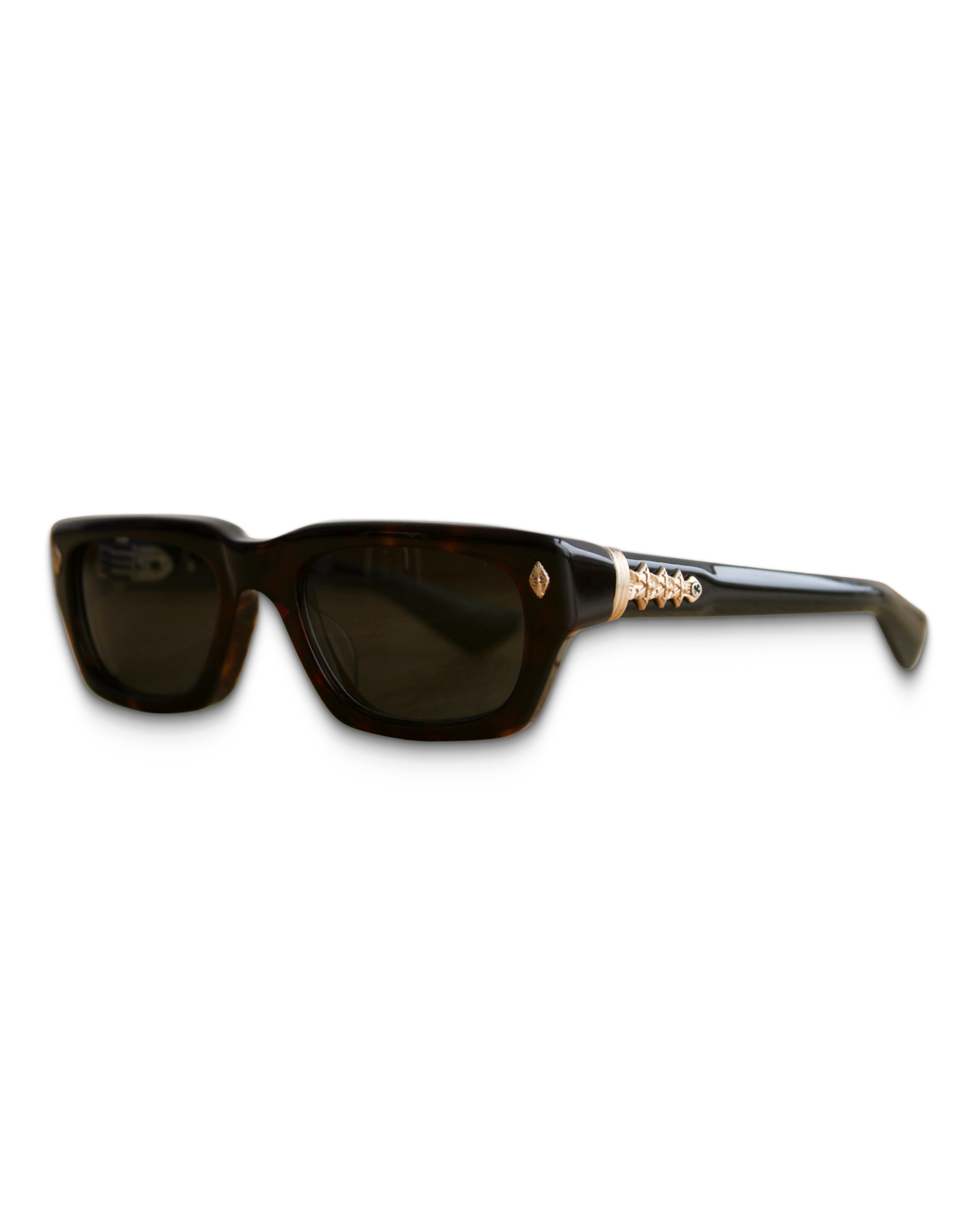IDAWANNA Gold Dark Brown Sunglasses