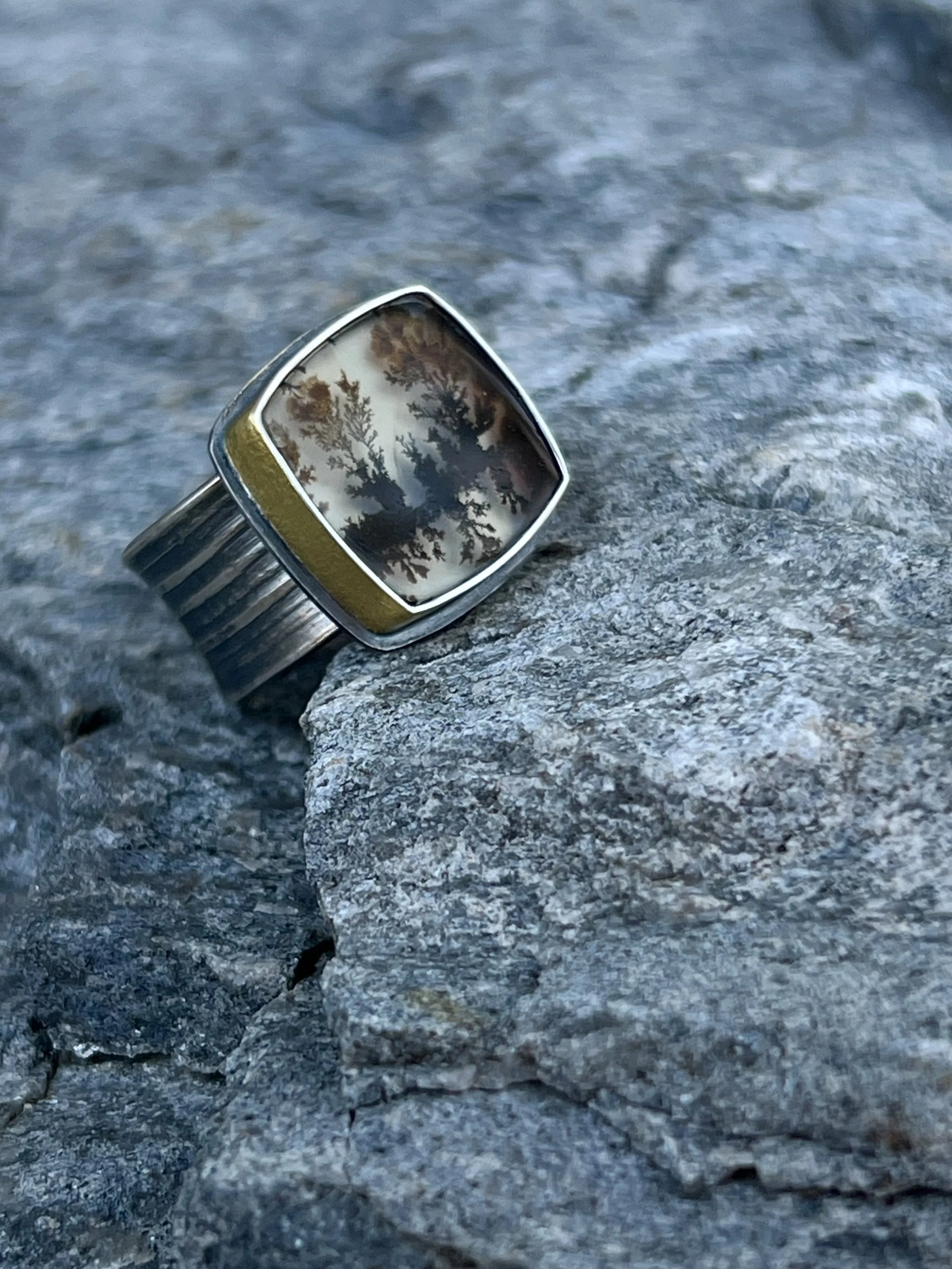 Dendritic Agate “Reflection” Ring