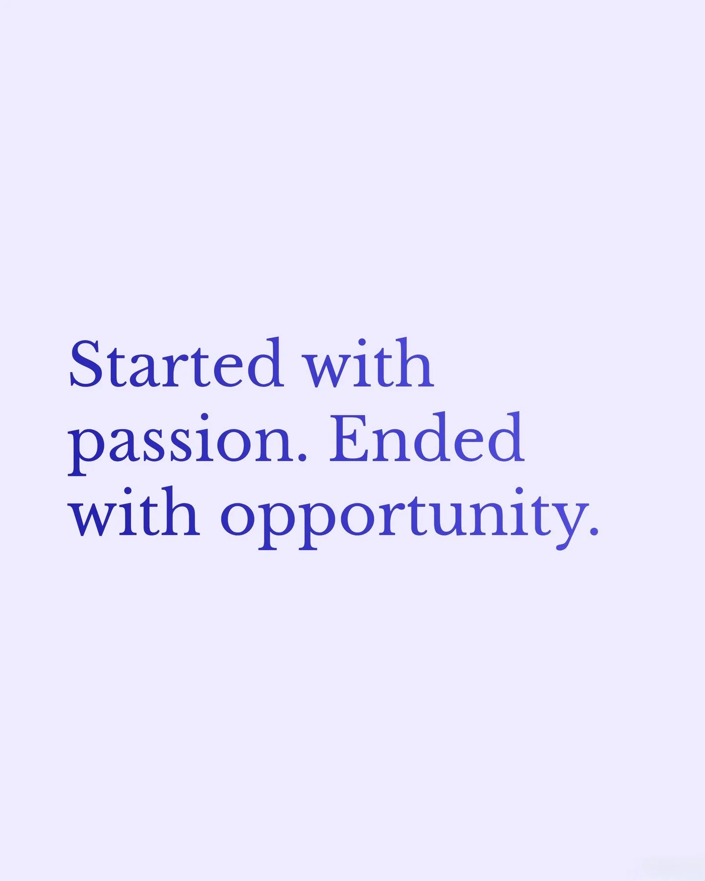 Some of the best opportunities don&rsquo;t come from a strategy, they come from passion. The projects you start &ldquo;just for you&rdquo; often turn into the experiences and connections that lead to bigger things.⁠
For example, I once launched my ow