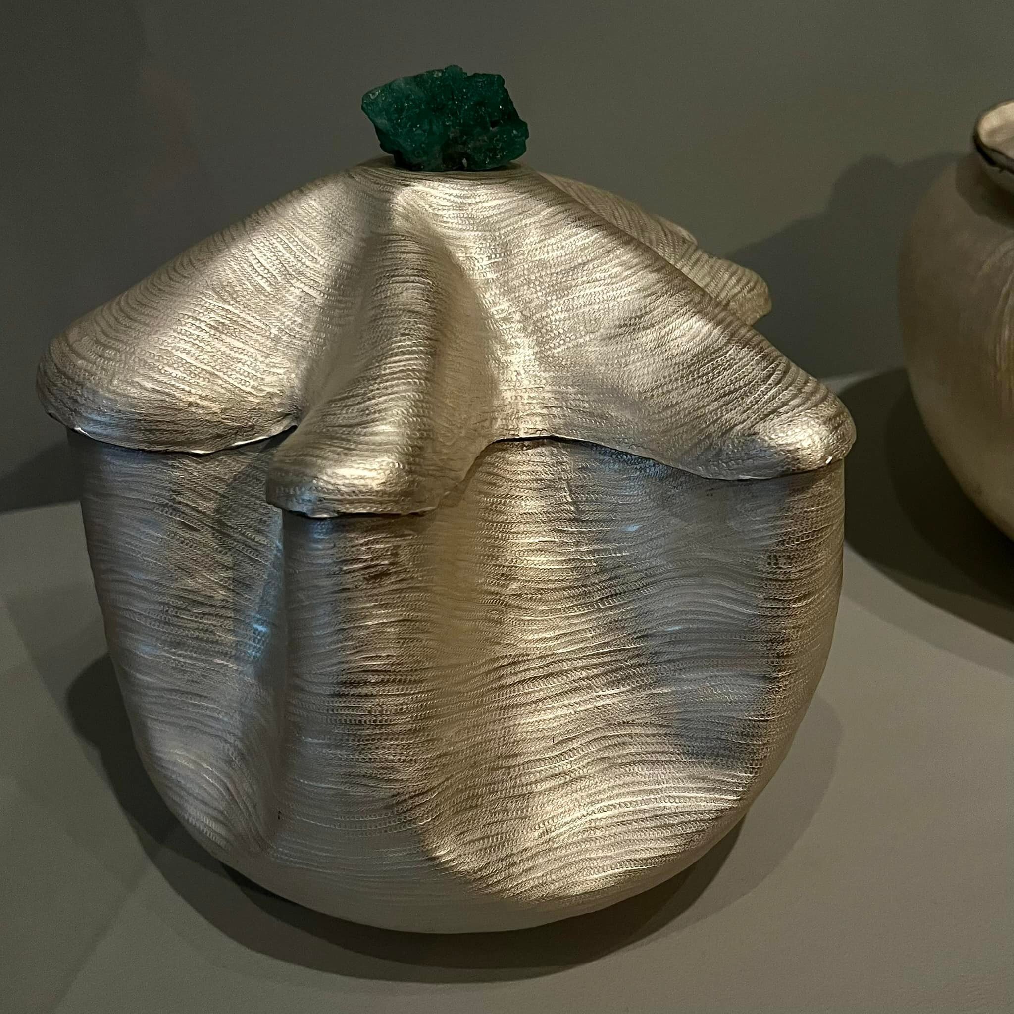 Saturday. Favorites from the &ldquo;Craft Front &amp; Center&rdquo; exhibition. Alexandra Agudelo (Columbia b. 1959) &ldquo;Cinerario Esmeralda,&rdquo; 2018. Fine silver and raw emerald. &ldquo;Cuya Citrino Amarillo,&rdquo; 2018. Fine silver and citr