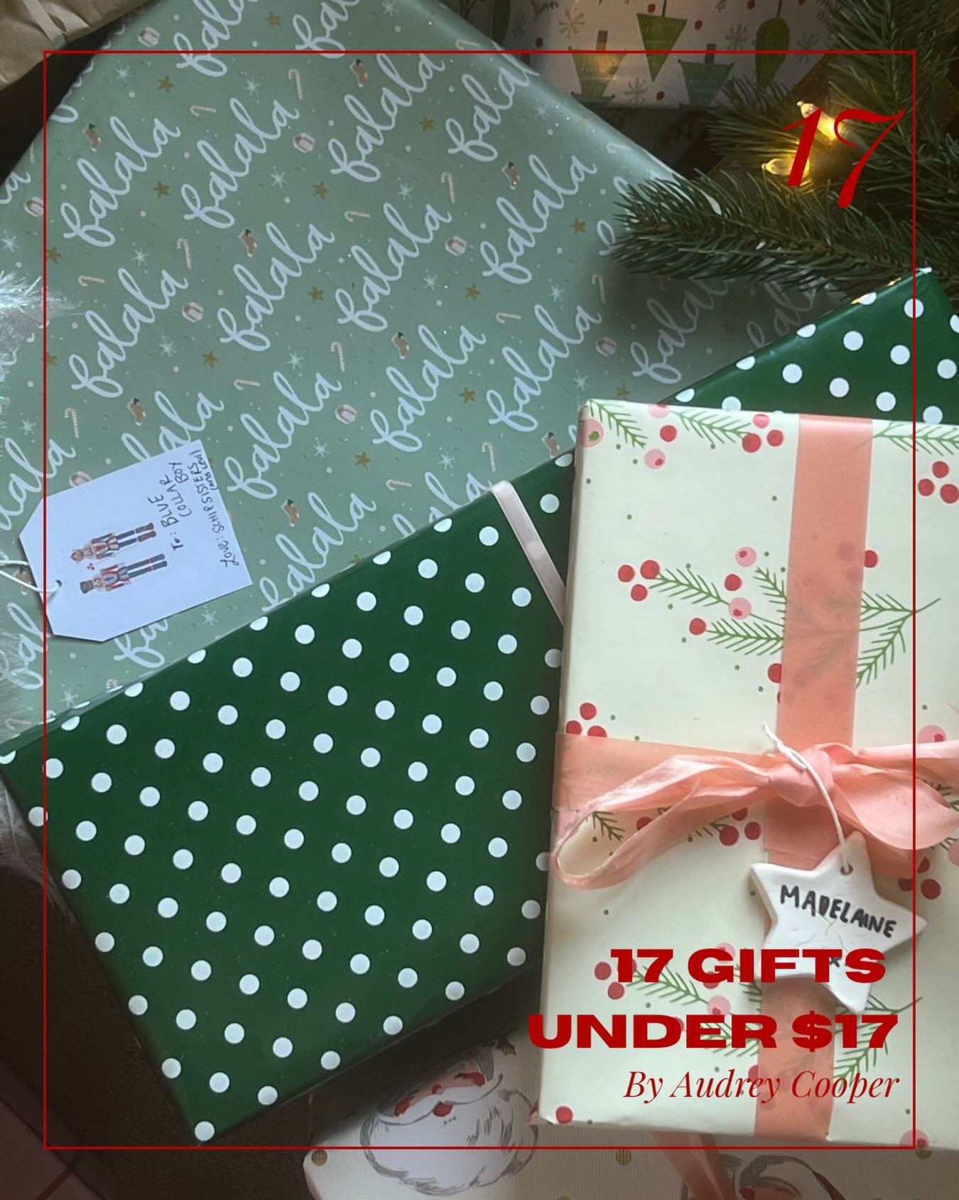 &ldquo;17 Gifts Under $17&rdquo;

Finding the perfect gift does not always require a large budget: just a thoughtful selection. This collection of gifts is budget-friendly while still appearing luxurious, perfect for small thank-yous and little treas