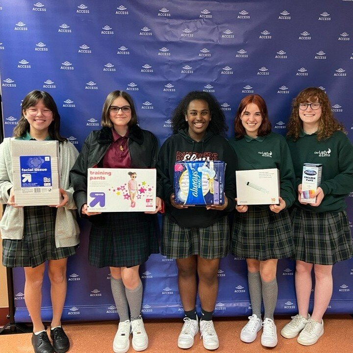 Recently students from @ourladyoftheelms visited our shelter and donated essential items of need for our residents. Thank you for helping to support the mission of ACCESS and for helping to empower our residents on their journey toward permanent hous