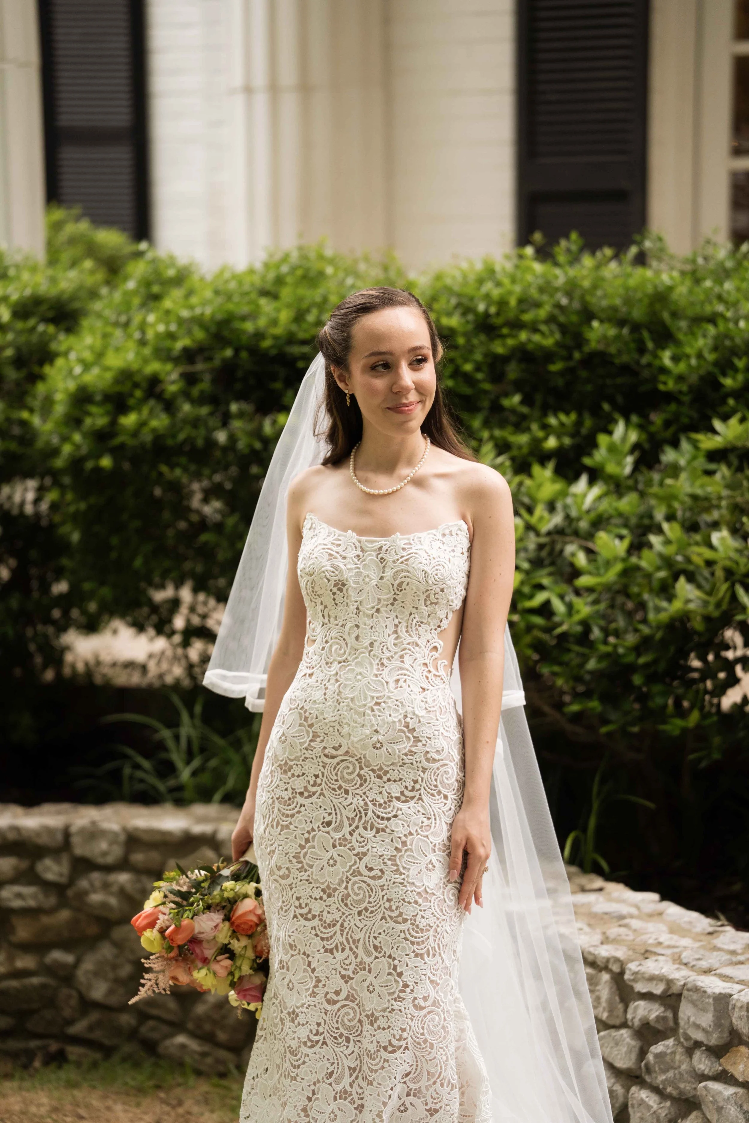 Wedding Photography Portrait of the Bride at a backyard wedding in Dallas Texas