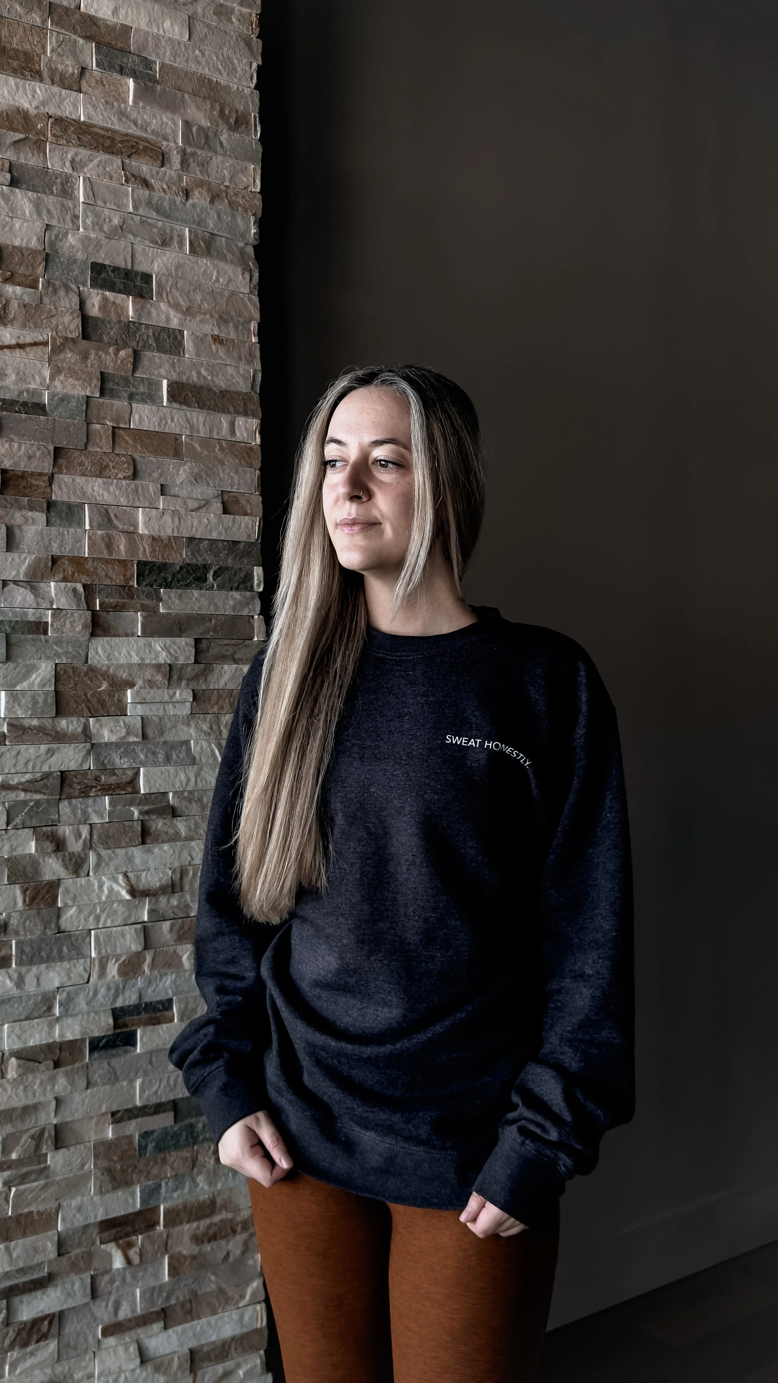 Sweat Honestly Crew Neck ・ Charcoal