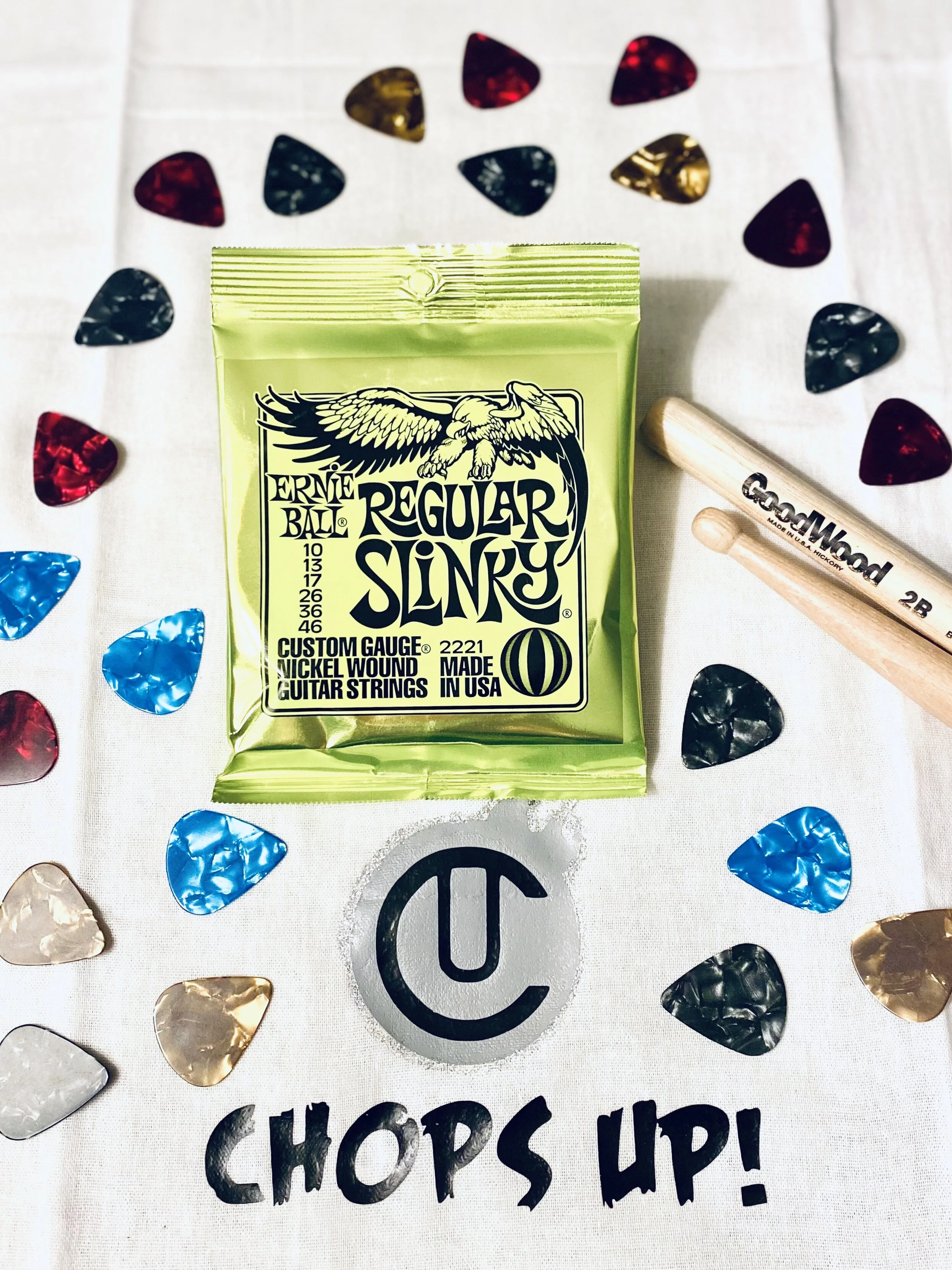 Drumsticks and Guitar Strings from Chops Up — Chops Up