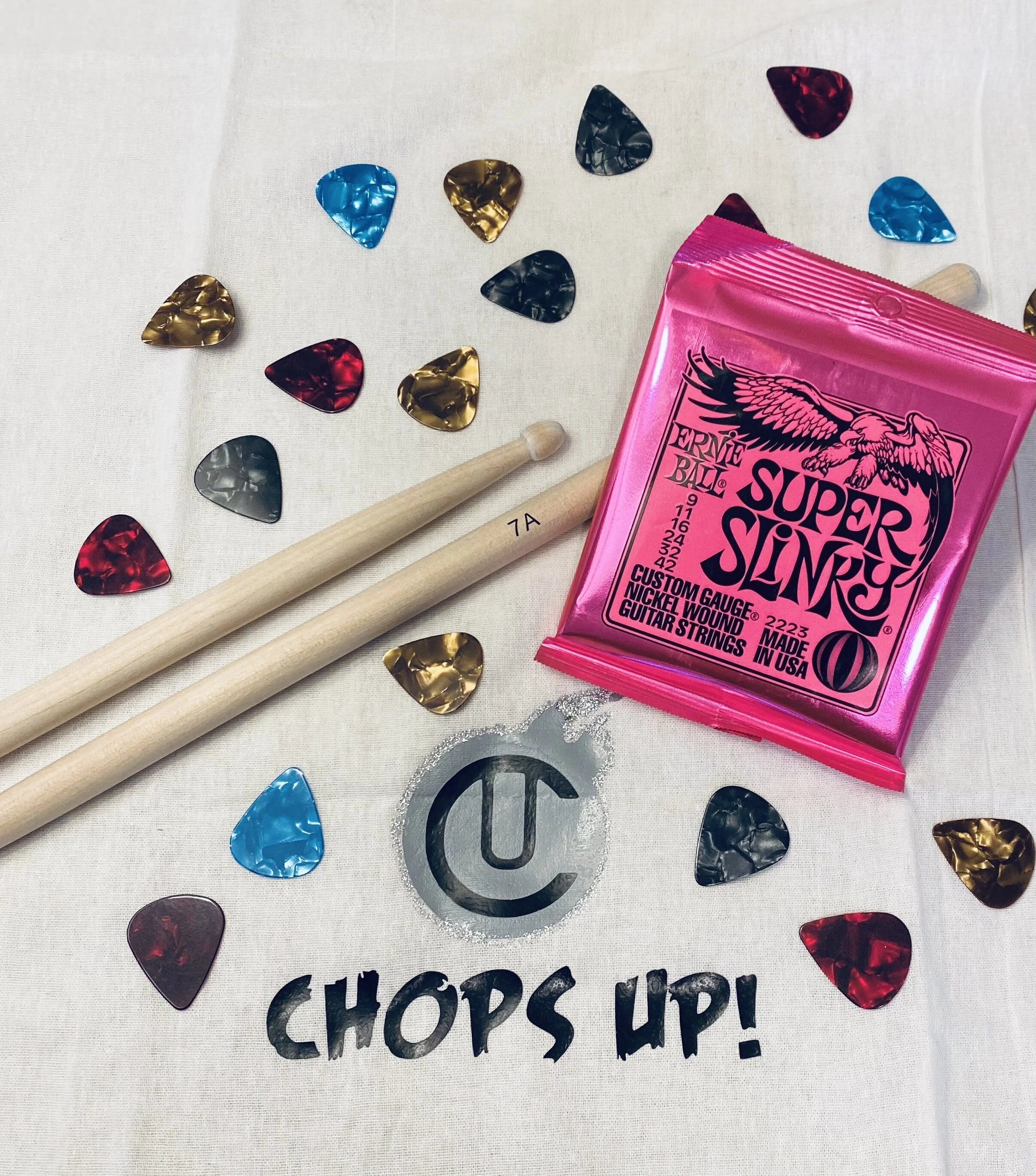 Drumsticks and Guitar Strings from Chops Up — Chops Up