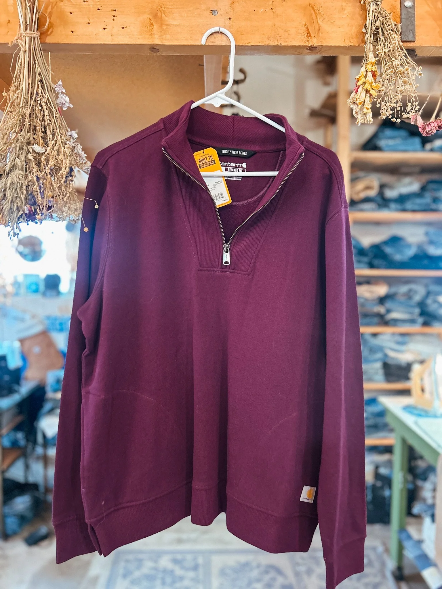 Carhartt Relaxed Fit Half-Zip Sweatshirt | Large