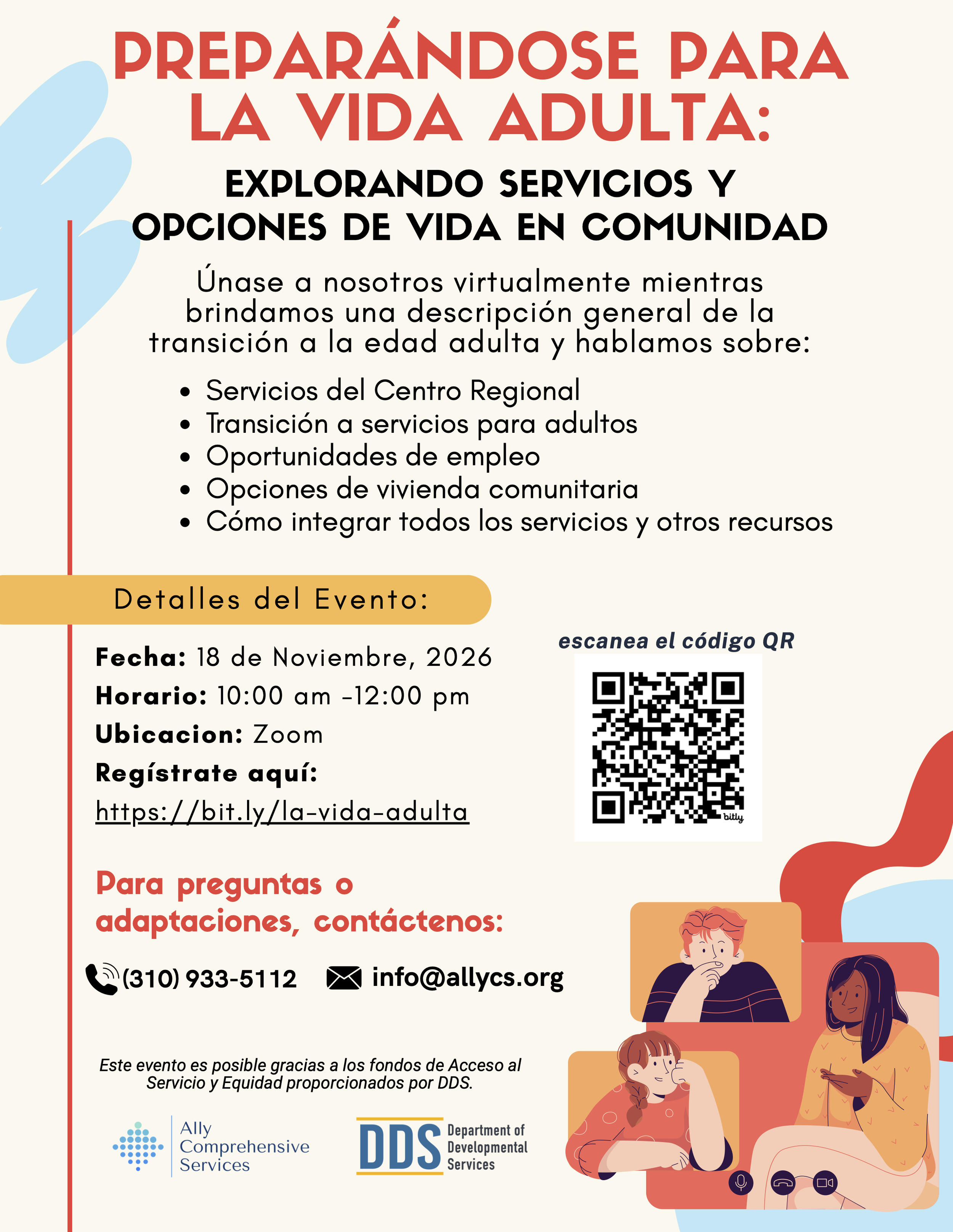 Planning for Adulthood Exploring Services and Community Living Options Flyer (Spanish)