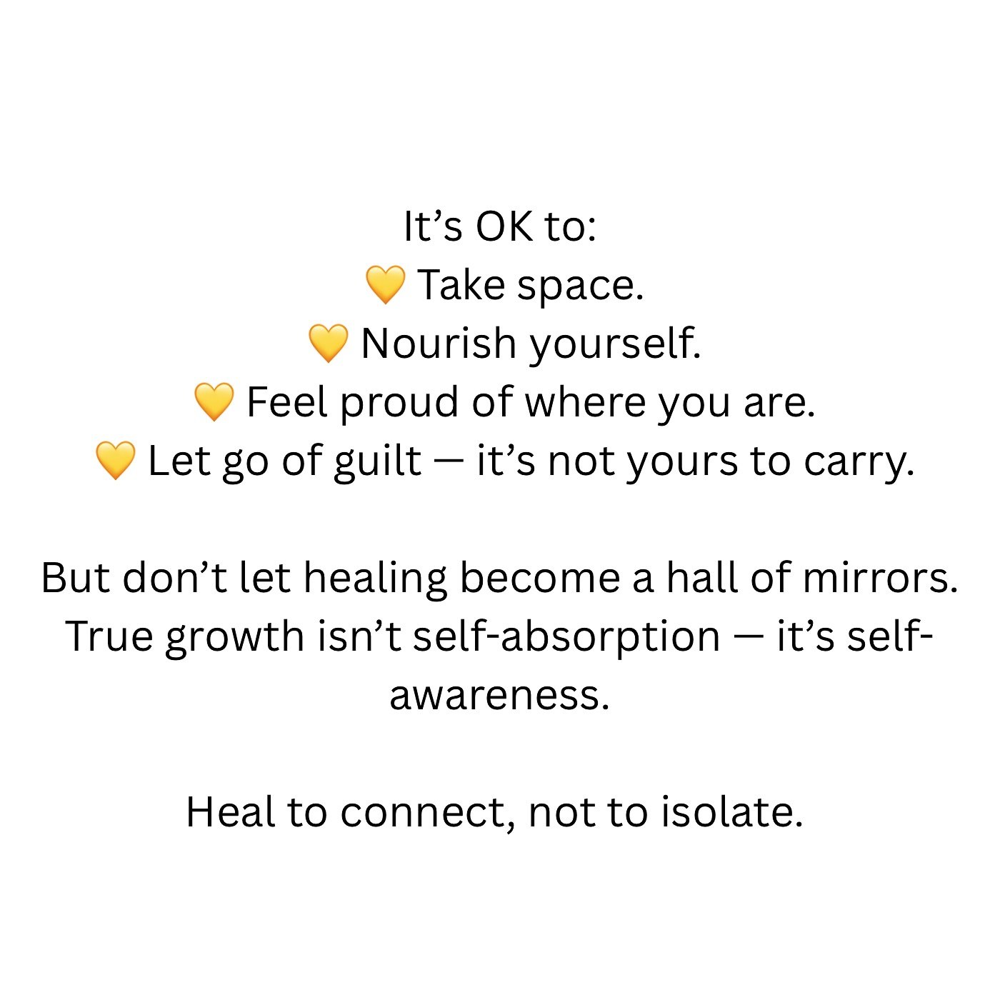 Healing is powerful and necessary to evolve and grow. BUT here&rsquo;s the DEEPER TRUTH WE DONT TALK ABOUT ENOUGH:

👉🏼Healing is not about building a fortress around yourself.
👉🏼It&rsquo;s not about making everything revolve around your journey.
