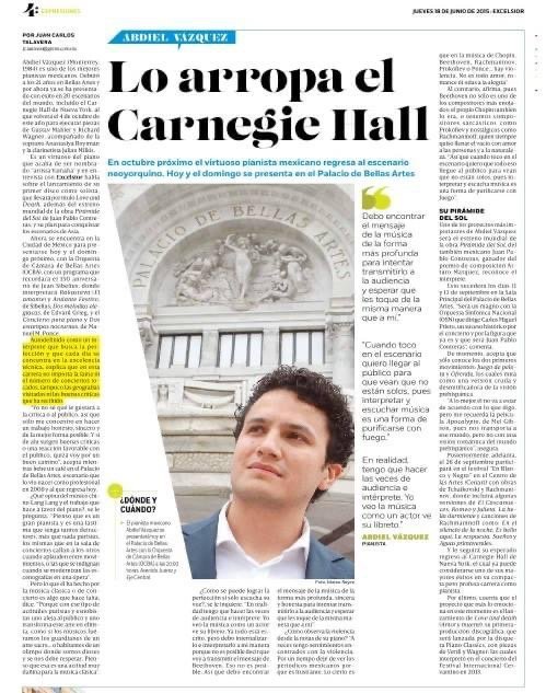 ARTÍCULO: Lo arropa el Carnegie Hall