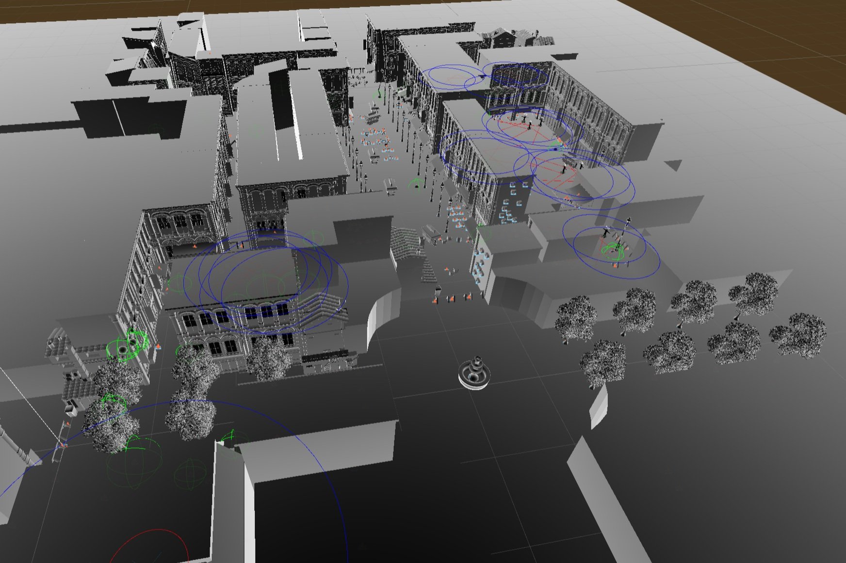 Marketplace Pt.6) A fleshed-out marketplace with enemies and set-dressing.