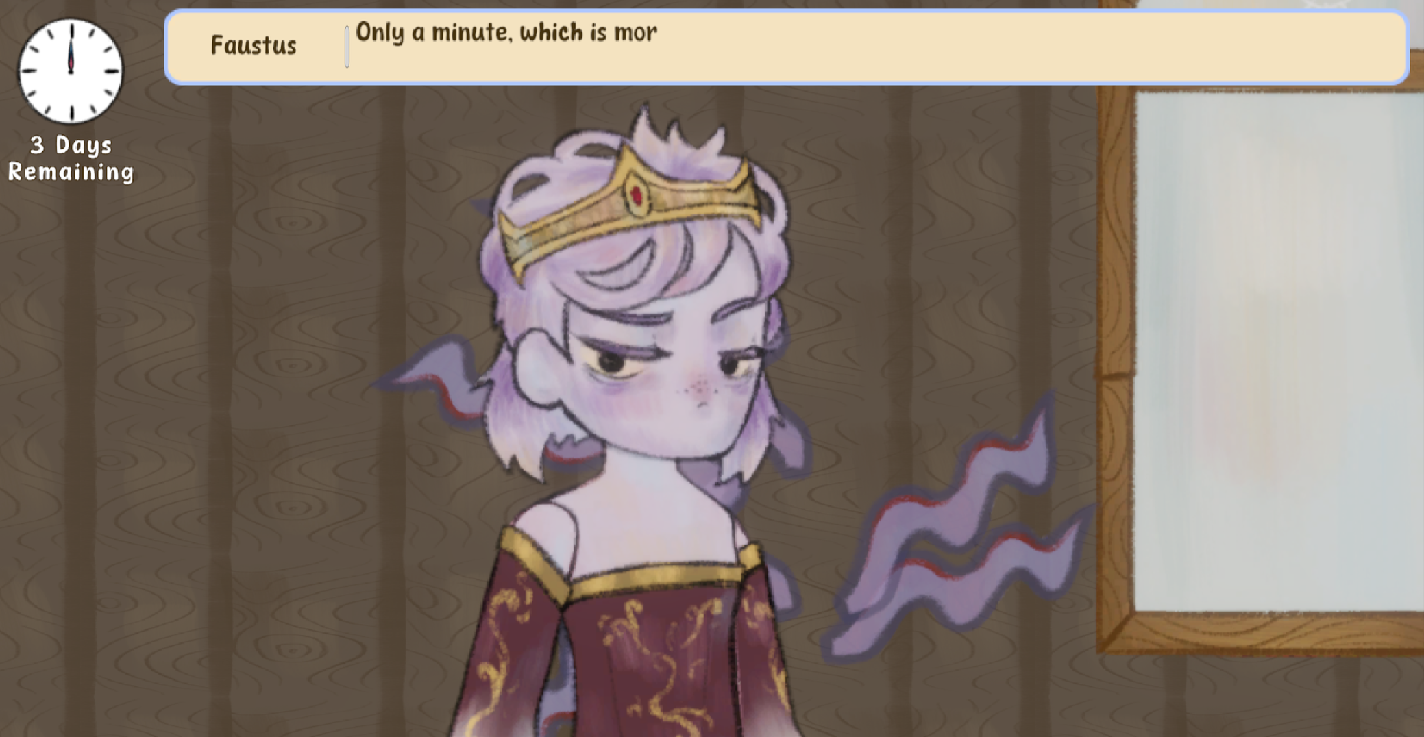 A character responds negatively to the player's outfit choices.