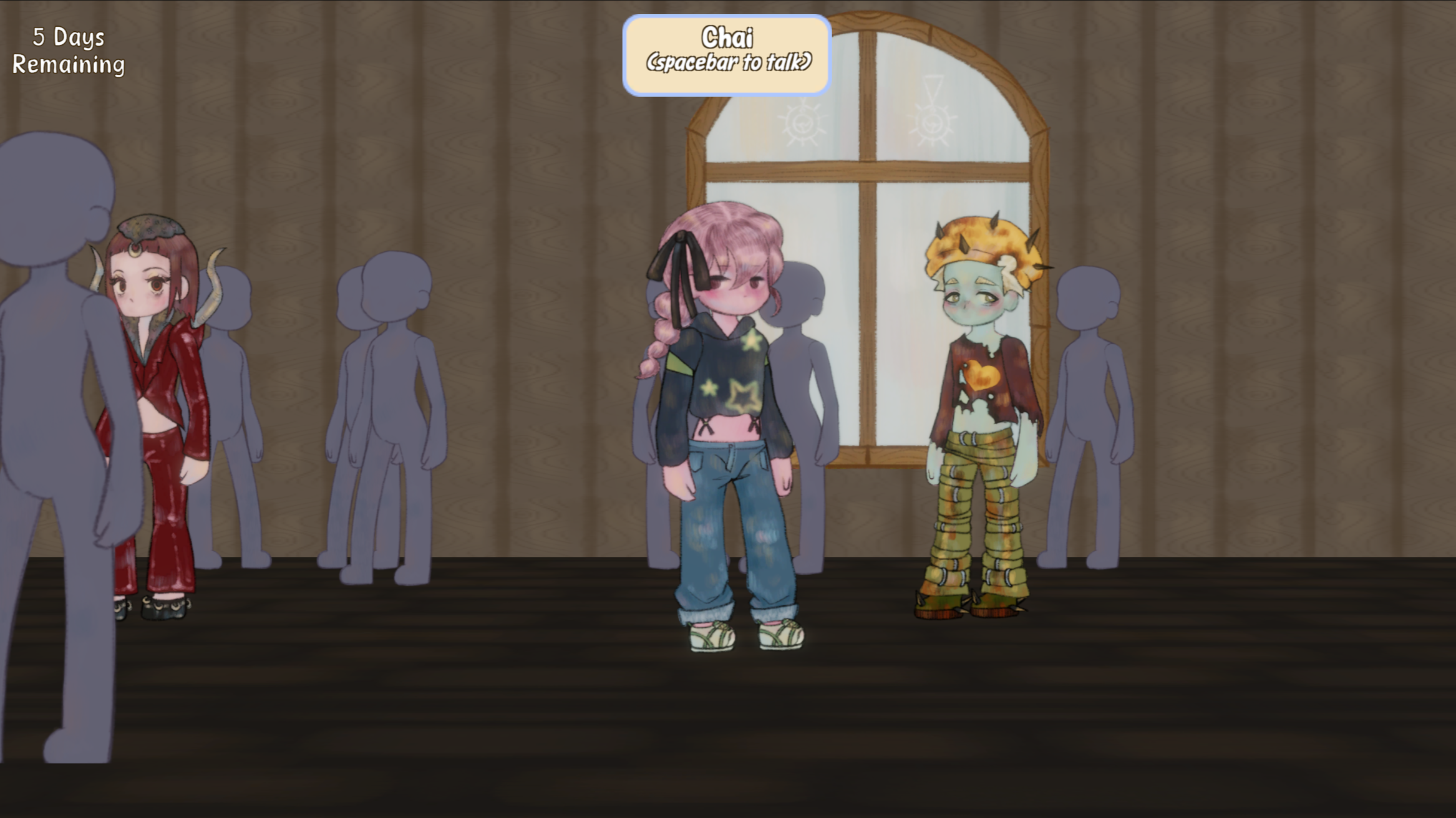 A gameplay still during investigation.