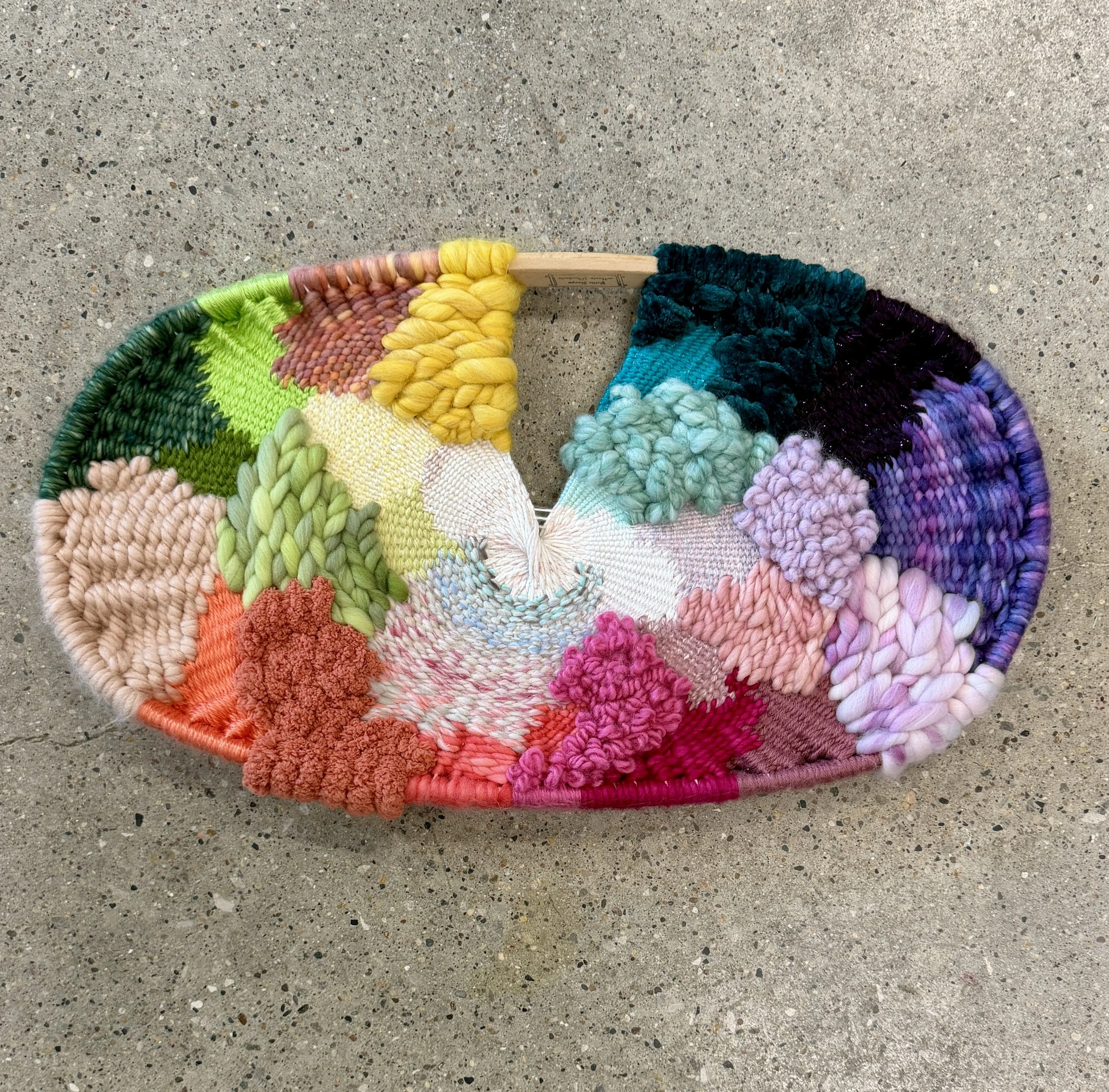 "Recommence" Oval Fiber Art