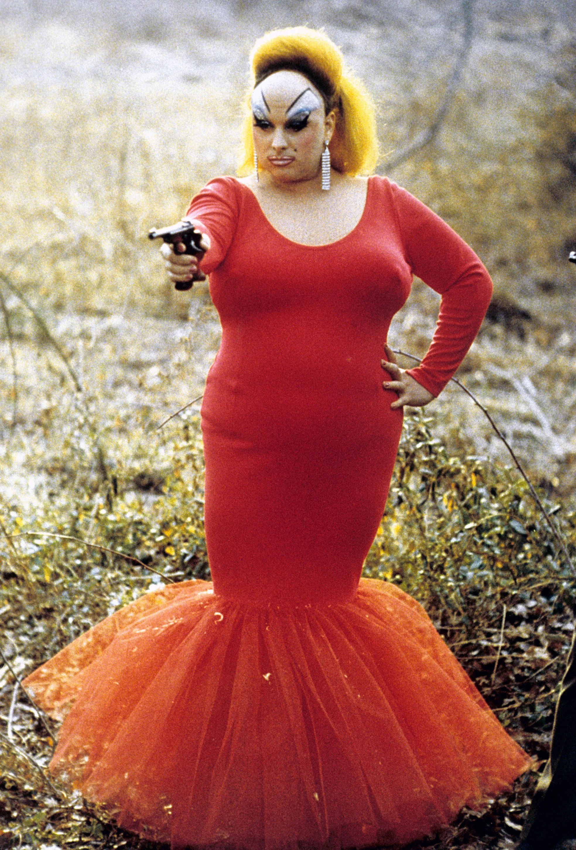The performer Divine in the John Waters film Pink Flamingos