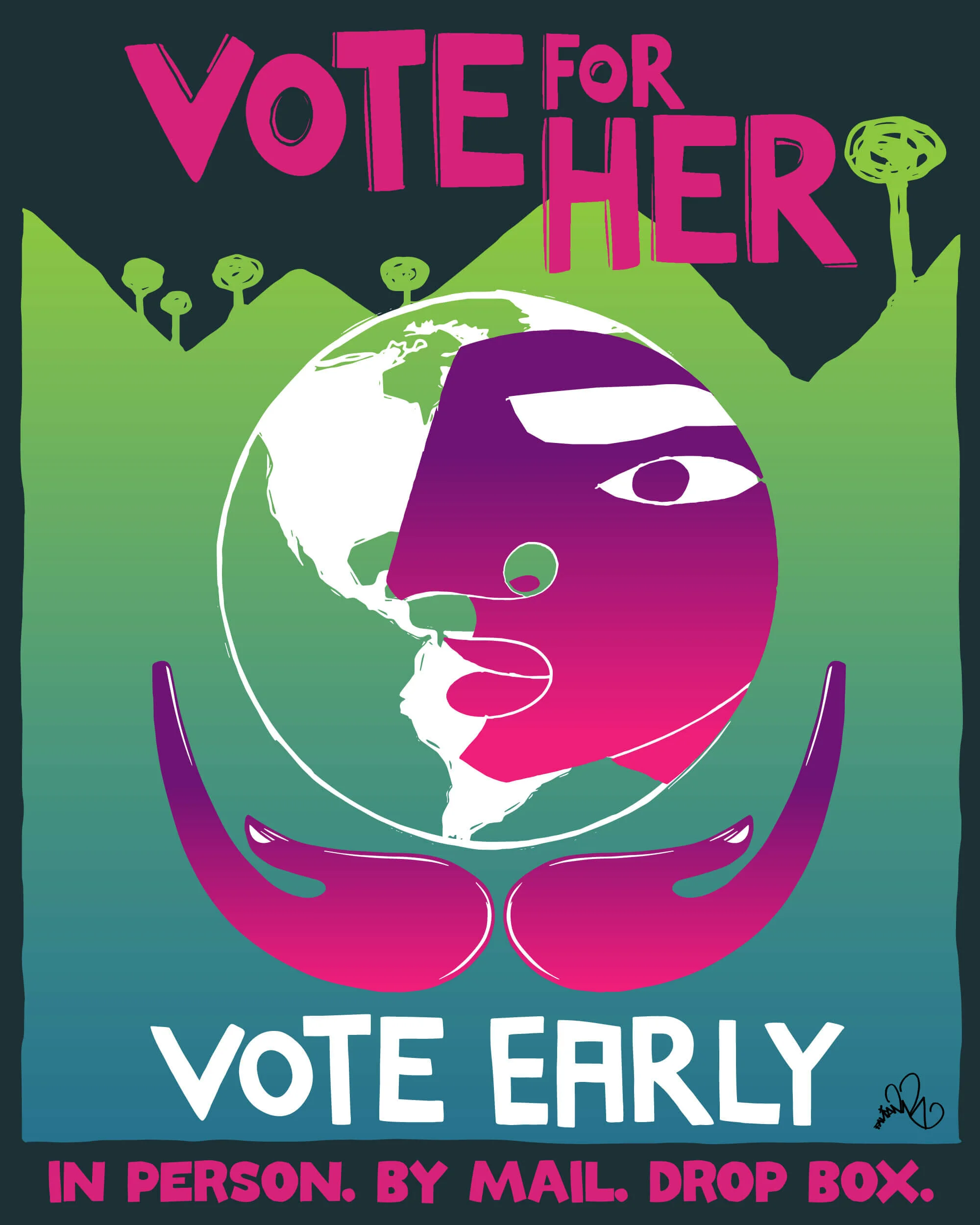  Art by Favianna Rodriguez (IG: @Favianna1) for The Center for Cultural Power’s Bring the Movement to the Ballot Box campaign. 