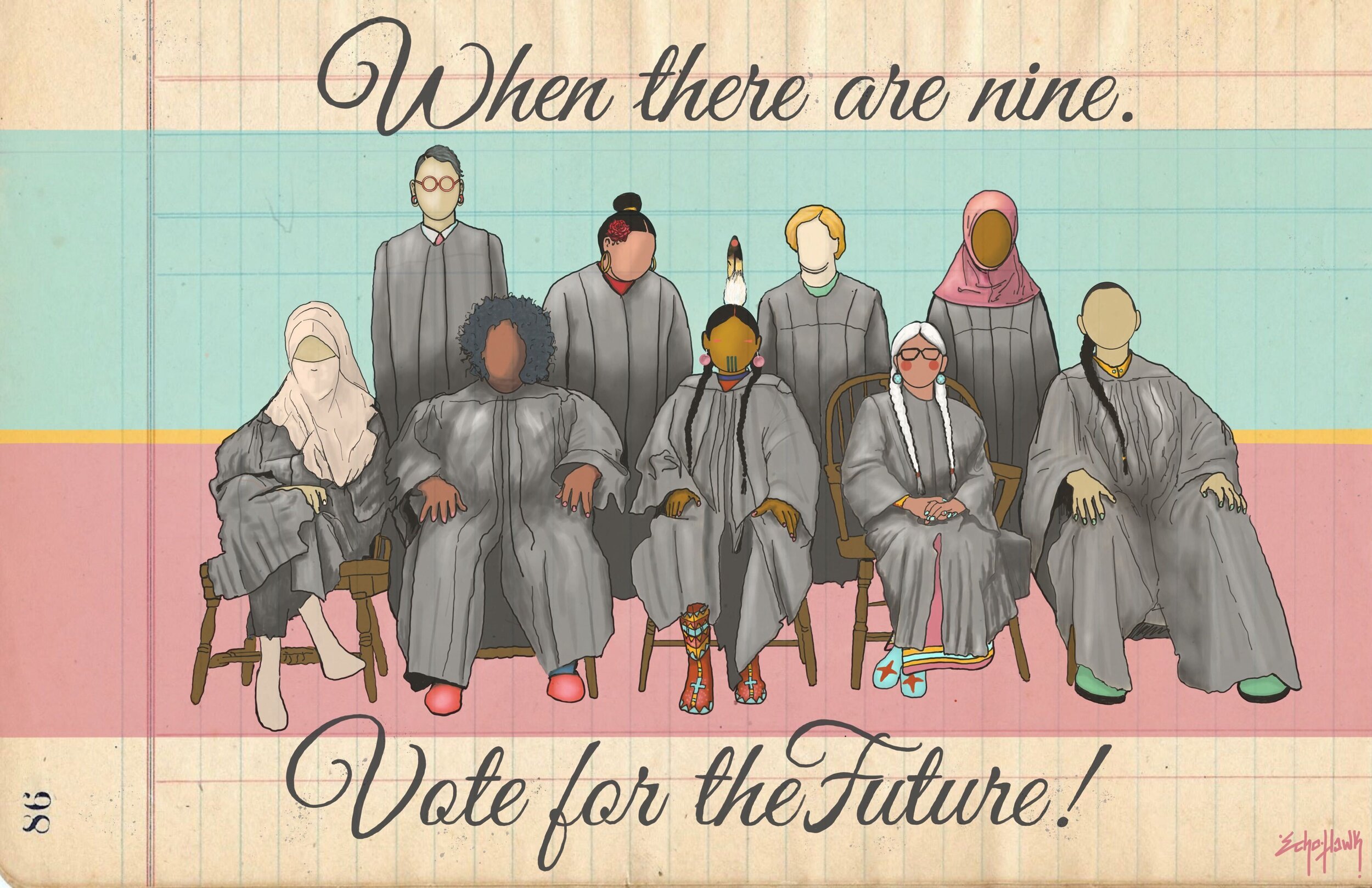  Art by Bunky Echo Hawk (IG: @bunkhaus) for IllumiNative’s Natives Vote campaign. 