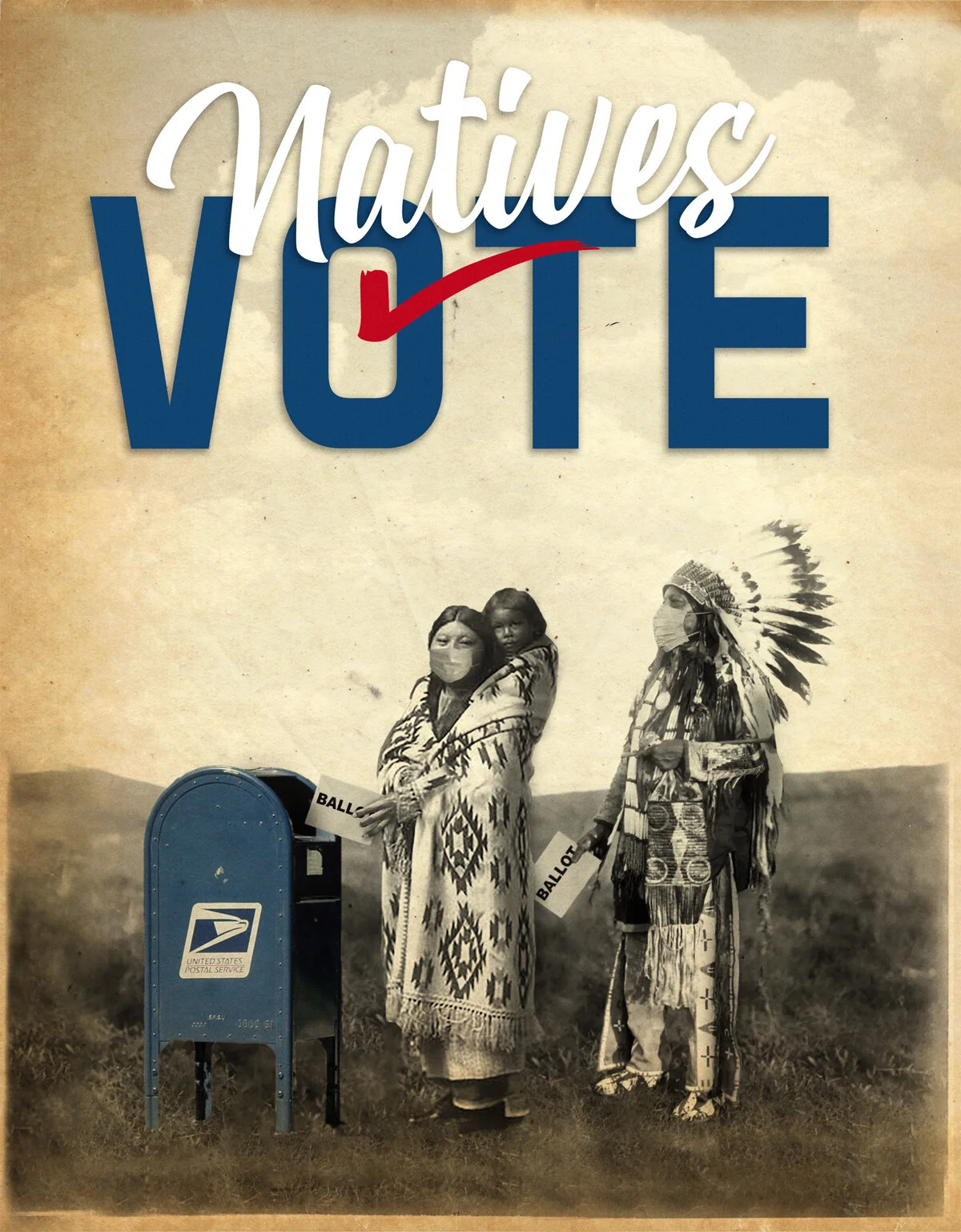  Art by Steven Paul Judd (IG: @stevenpauljudd) and Bethany Yellowtail (IG: @b.yellowtail) for IllumiNative’s Natives Vote campaign. 