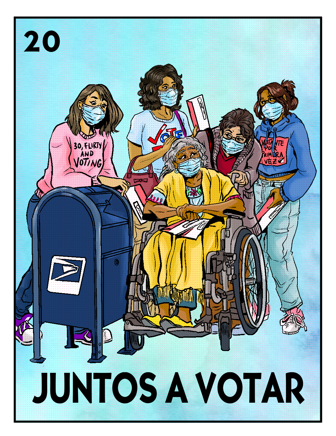    Juntos A Votar   | Andrea Rosales (IG: @andrealrosales) | Digital Illustration Commissioned by Culture Surge 