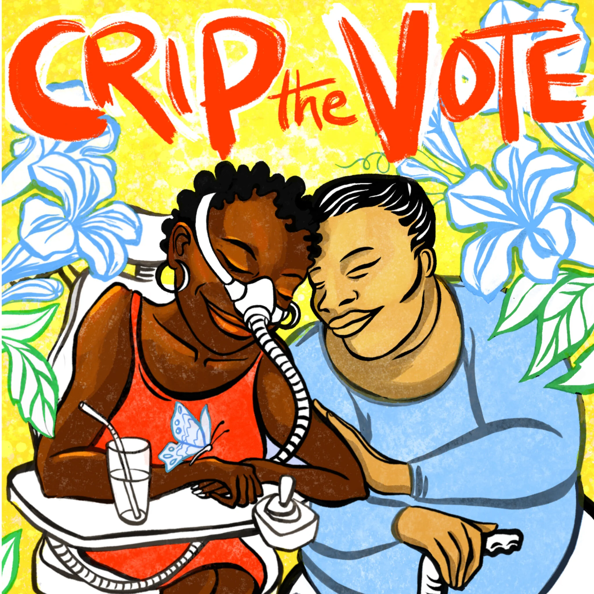    Crip the Vote   | Micah Bazant (IG: @micahbazant), in collaboration with Alice Wong and National Disability Rights Network | Digital Illustration Commissioned by Culture Surge. 