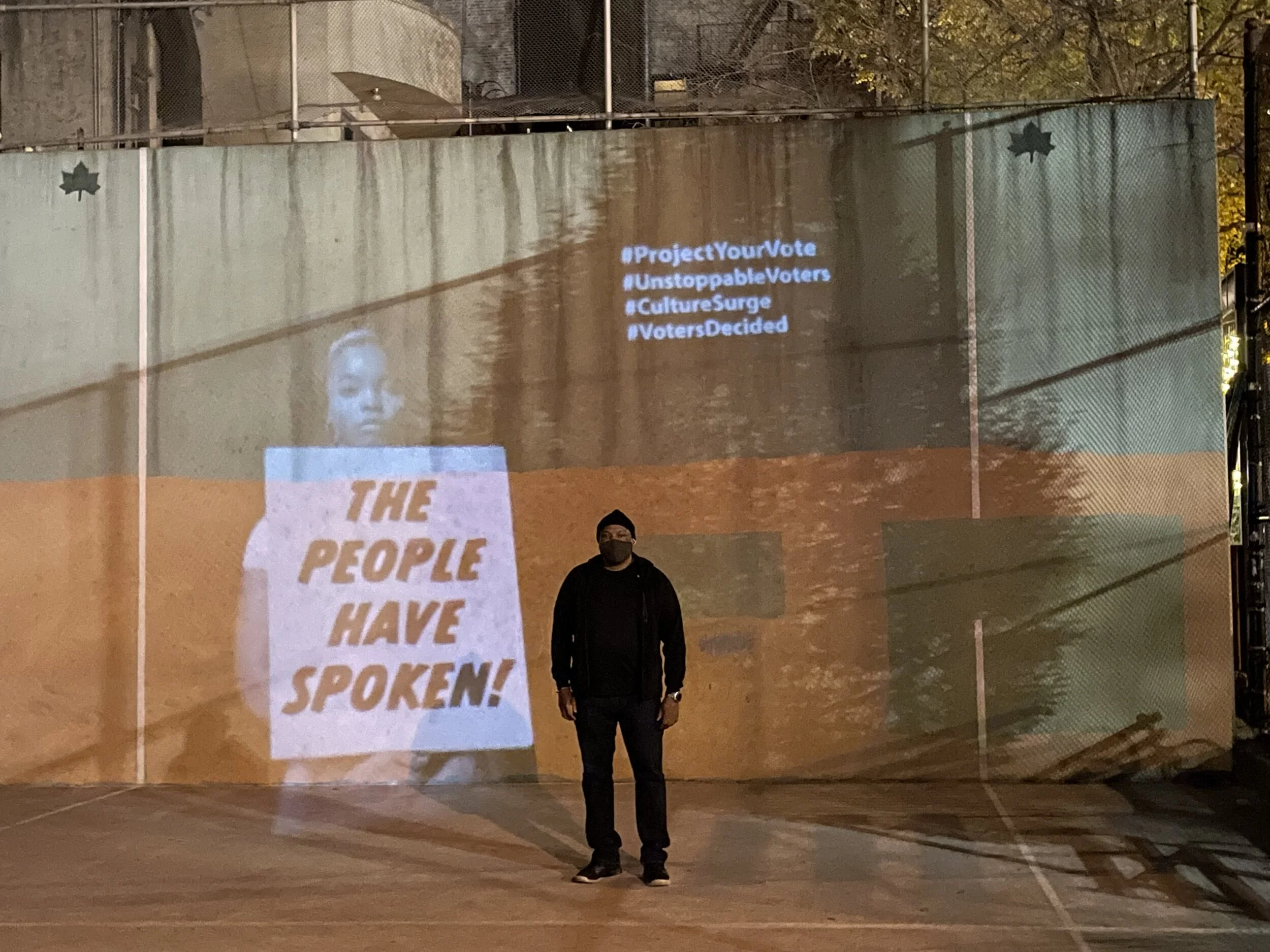  Project Your Vote (IG: @projectyourvote) projection - New York, NY | NY Projectionist: Damani Higgins (@damani). Conceived, Filmed, &amp; Produced by Packard Jennings. Relational Aesthetics, Production, Casting, &amp; Wardrobe Direction by Jessica T