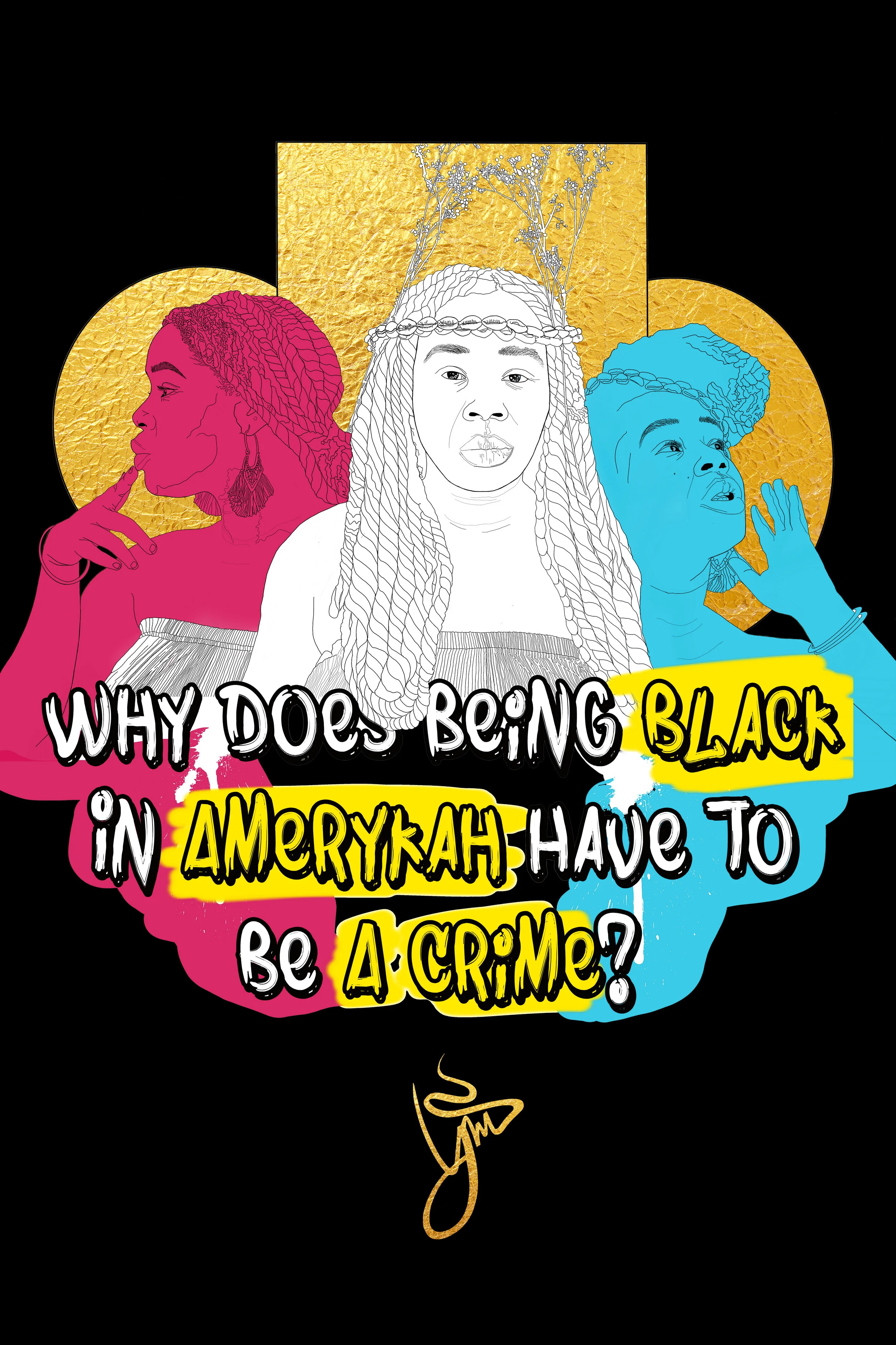    Why does being black have to be a crime   | Yuzly Mathurin (@yuzlymathurin) | Wheat Paste Commissioned by Culture Surge 