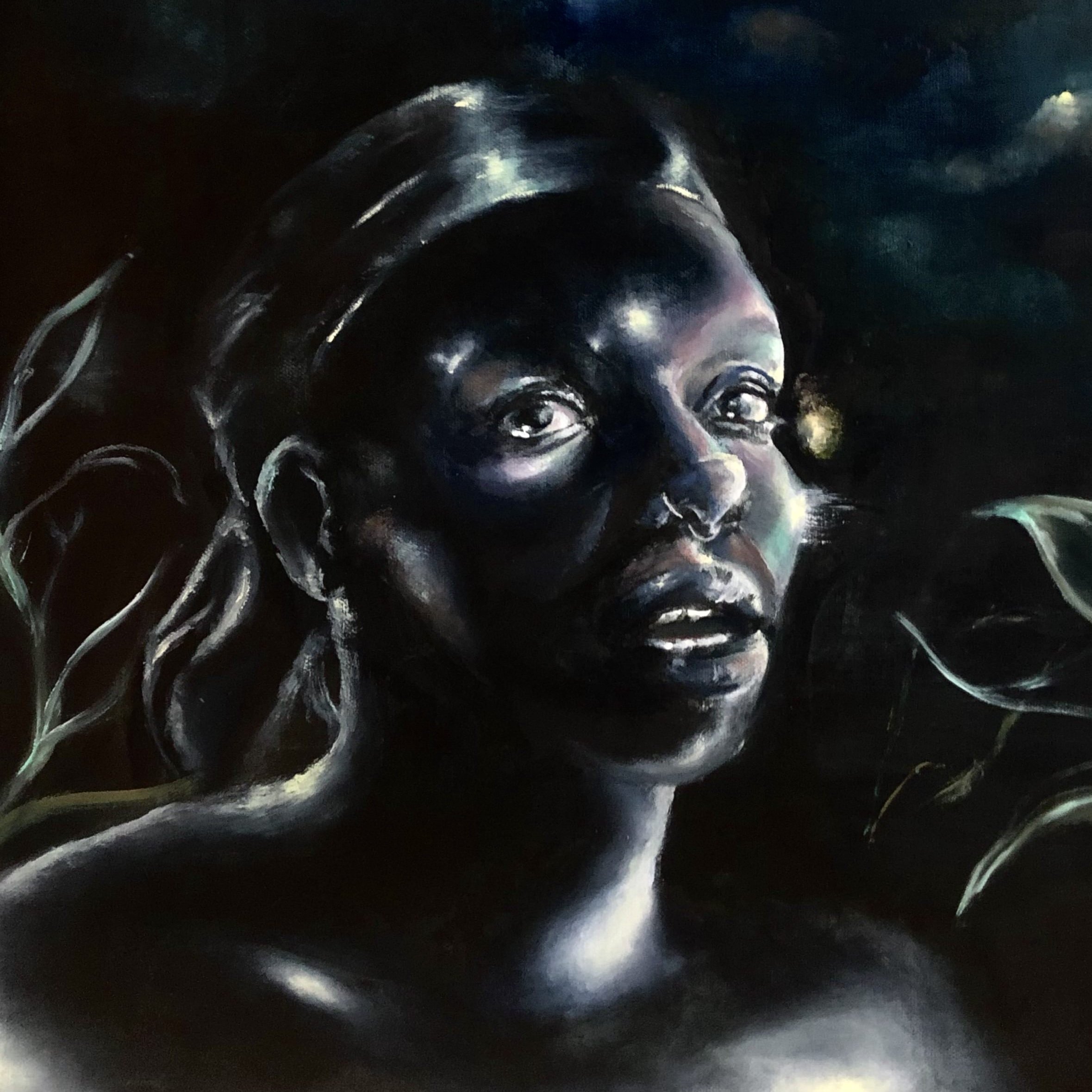 Chris Jones, Portrait of the Artist Set Aglow from the Blaze, 2022