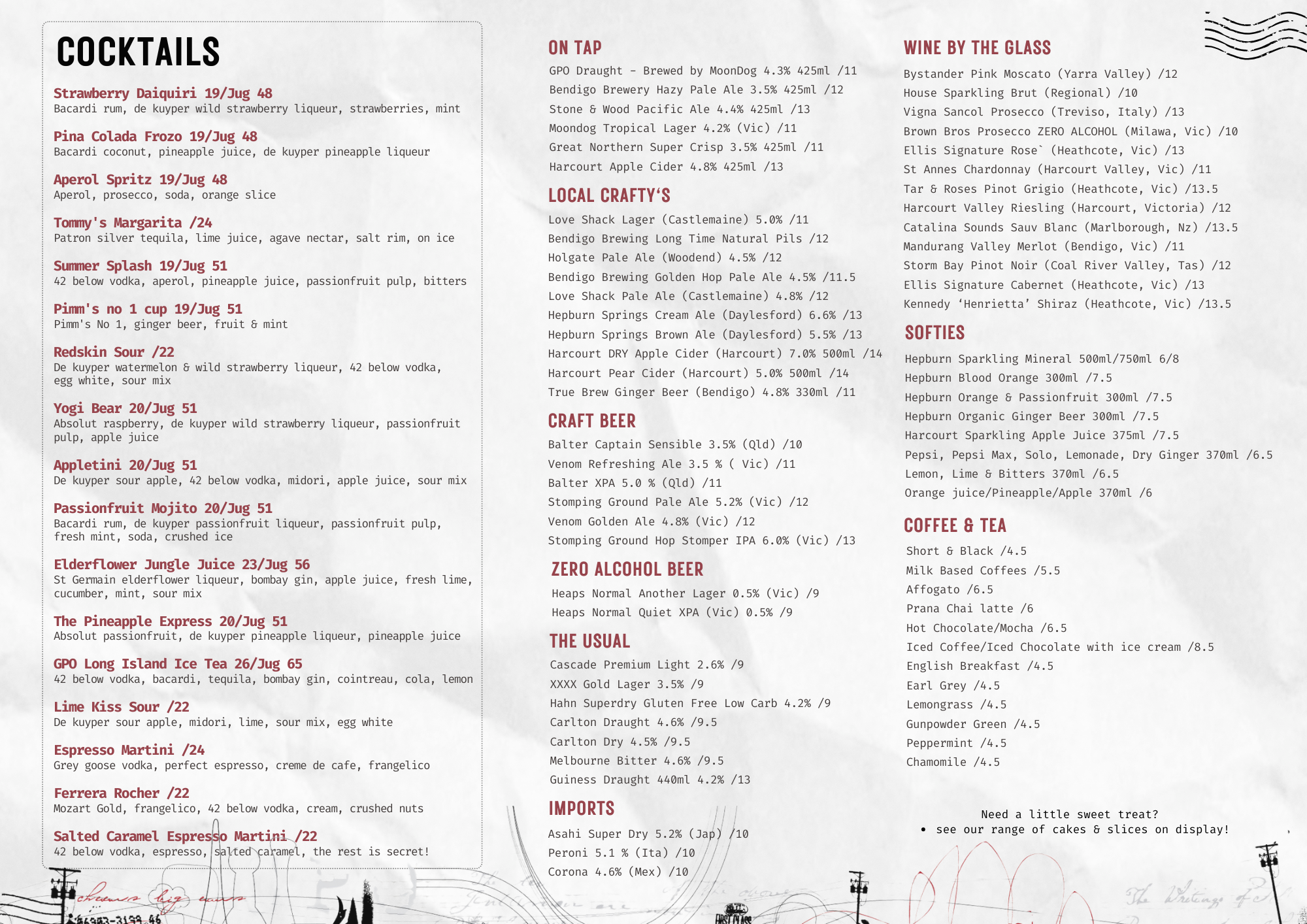 Menu | Discover Delicious Dining — Reserve Now — GPO Restaurant