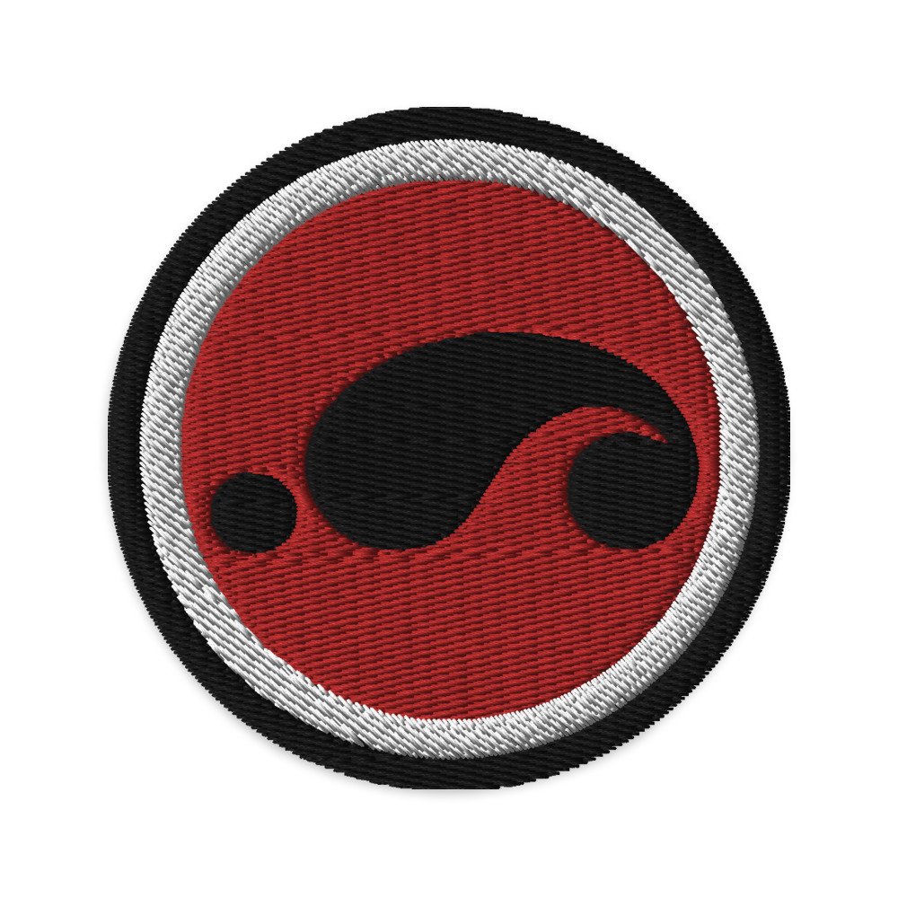Red button Embroidered PATCH/BADGE 
