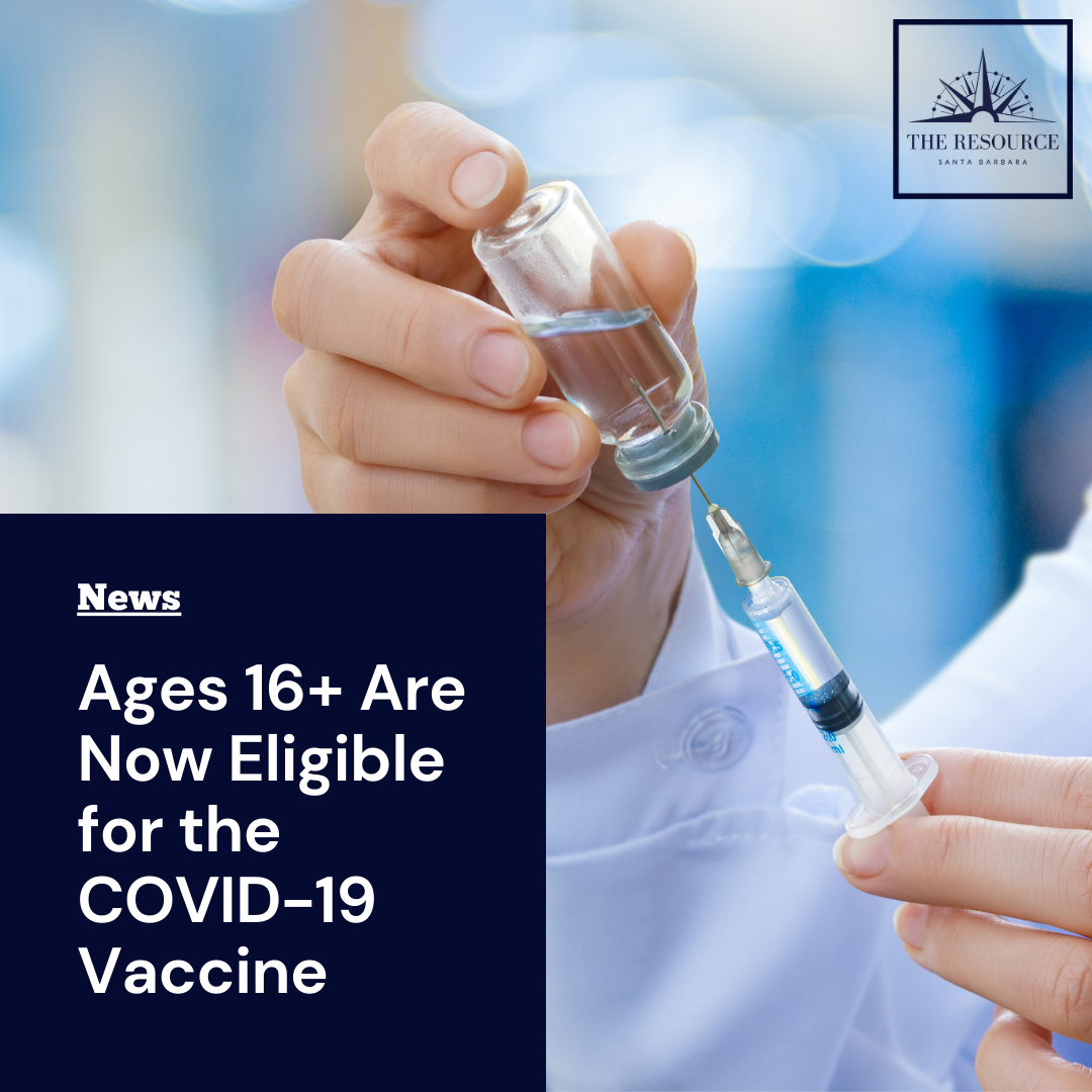 Ages 16+ Are Now Eligible for the COVID-19 Vaccine 