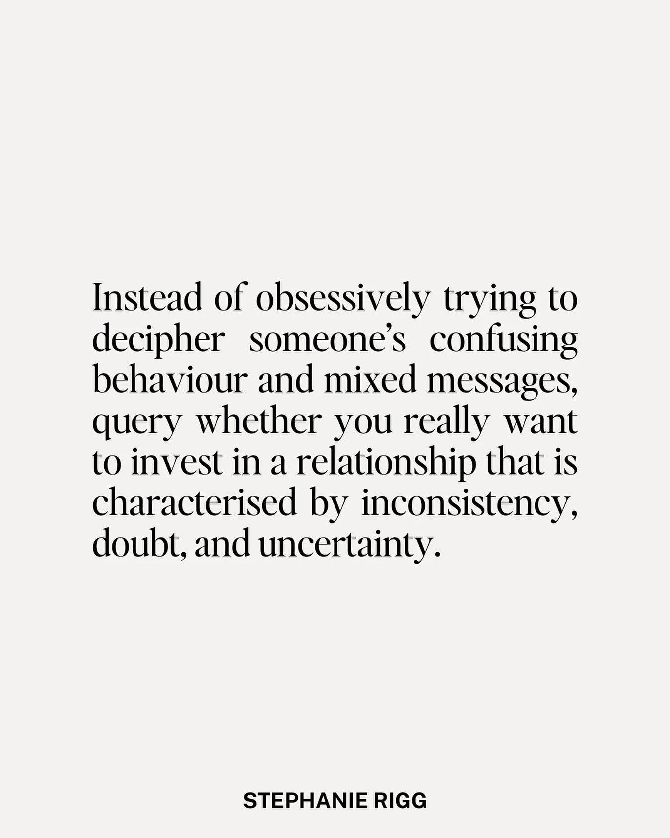 Look, I get it. Confusing behaviour is disorienting, and our anxious parts want to resolve that discomfort by making the uncertain, certain. By solving the puzzle and restoring order amongst chaos.

It&rsquo;s an easy trailhead to follow, but it tend