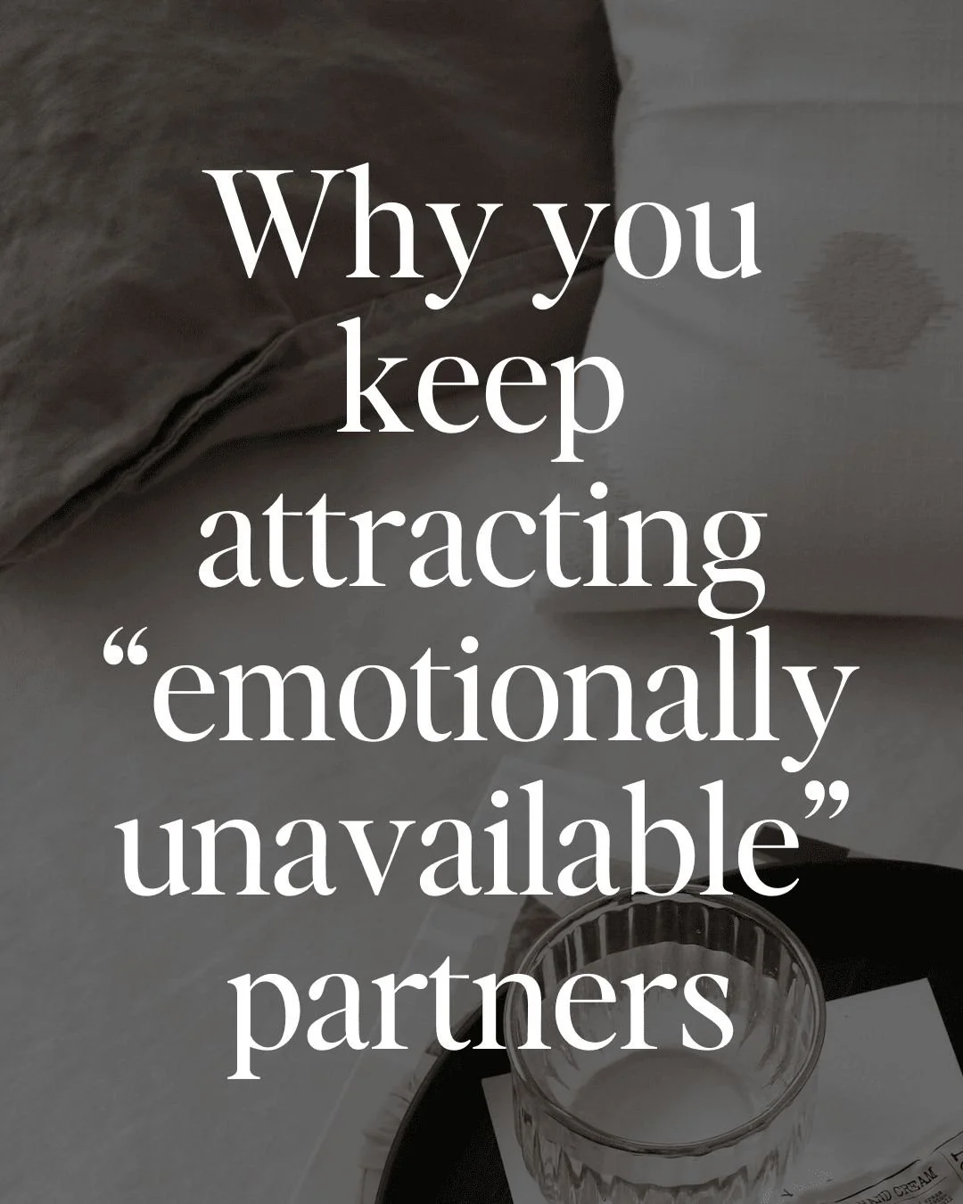 Whenever I get asked some variation of &quot;Why do I attract [XYZ type of partner]?&quot;, my response is always to gently flip the question and ask:

&quot;What is it *within you* that is attracted TO these partners and dynamics?&quot;

This can be