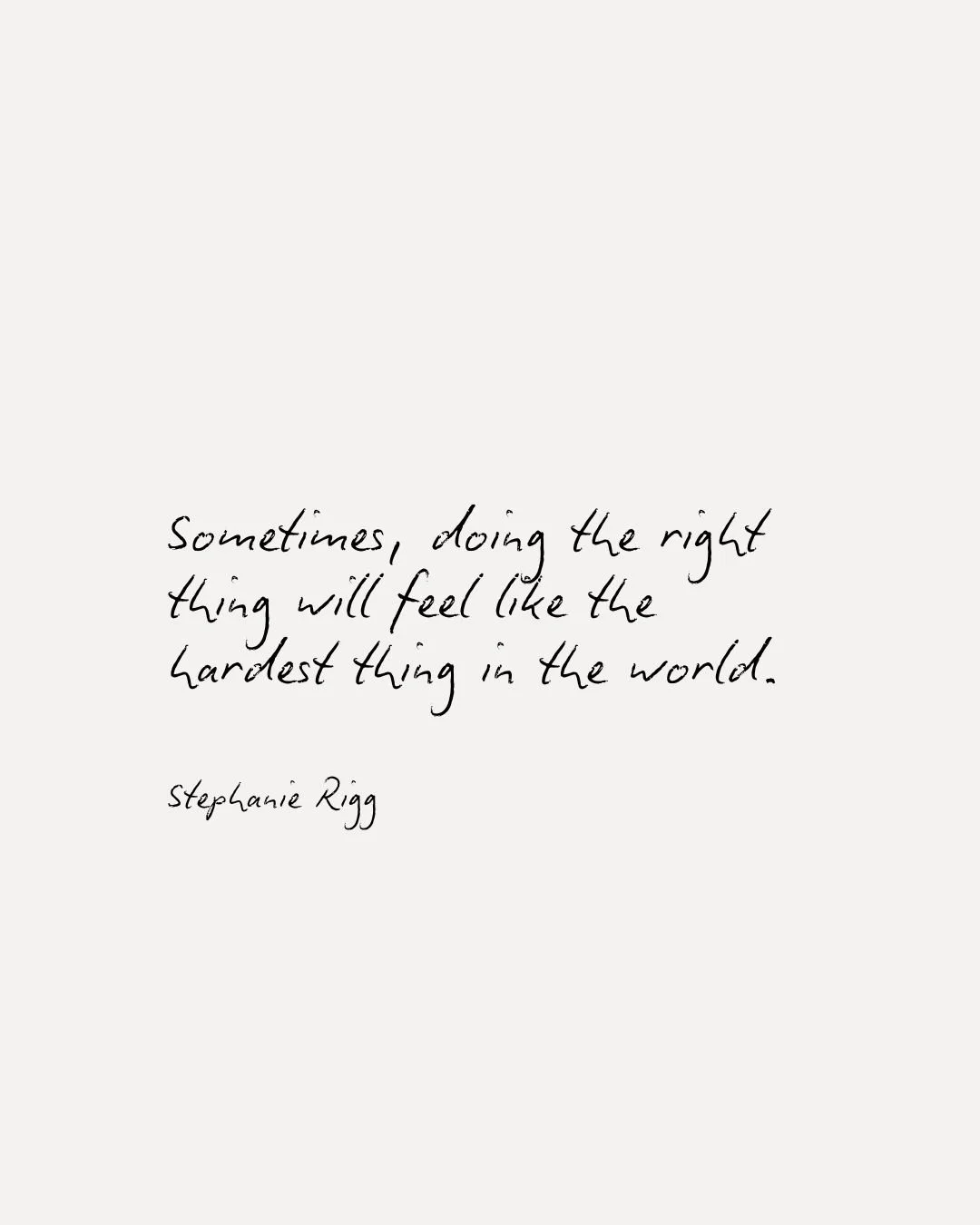 Every time you choose the hard-but-right thing over the familiar-but-destructive thing, you build self-respect and self-trust. 

Keep going. 

❤️