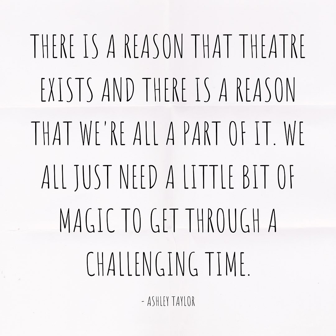 ⚡️✨💫 When Ash said this it made me feel so understood, so heard, and so united with everyone who has been experiencing hardship over the past months. We do need theatre. It is so important. It humanises us, brings us together. It&rsquo;s a way of sh