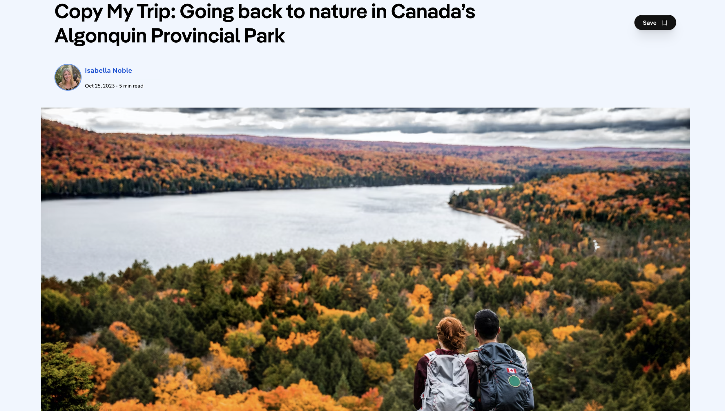 Going back to nature in Canada’s Algonquin Provincial Park - Lonely Planet, Oct 2023