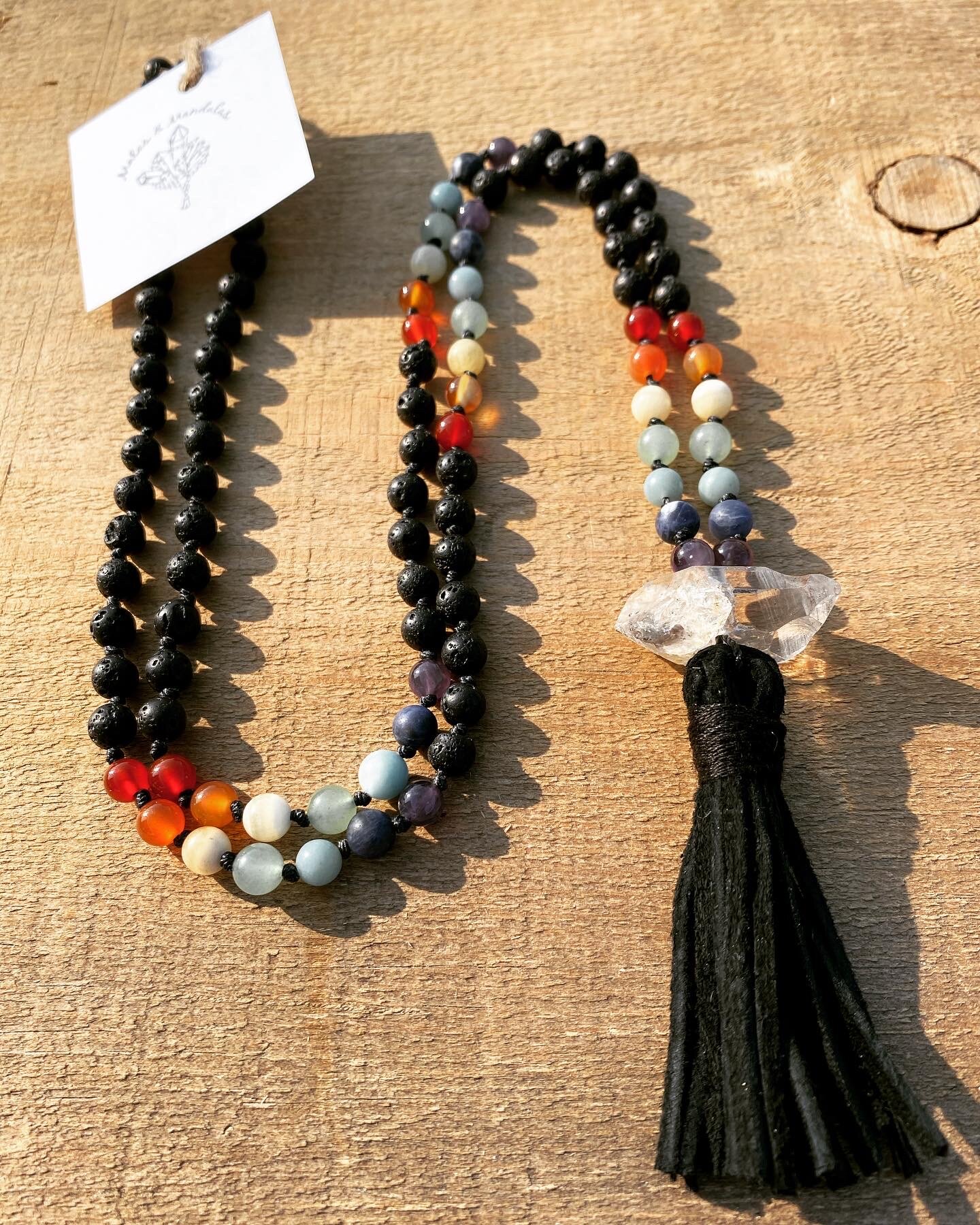 7 Chakra Knotted Mala Bead Necklace