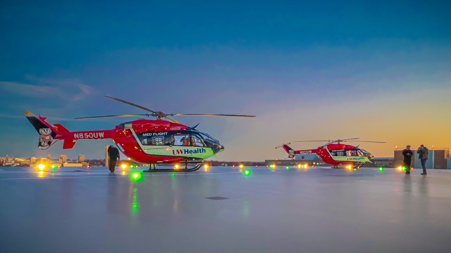 It was a busy day for Med Flight , the crew for Med One is conducting a walk-around prior to a flight

*
*
*
*
*
#UWMedflight #HEMS #UWHealth #Metroaviation #Helicopter #Flightnurse #Medflight #TeamUW #Verticalmag #flying #instagramaviation #madison 