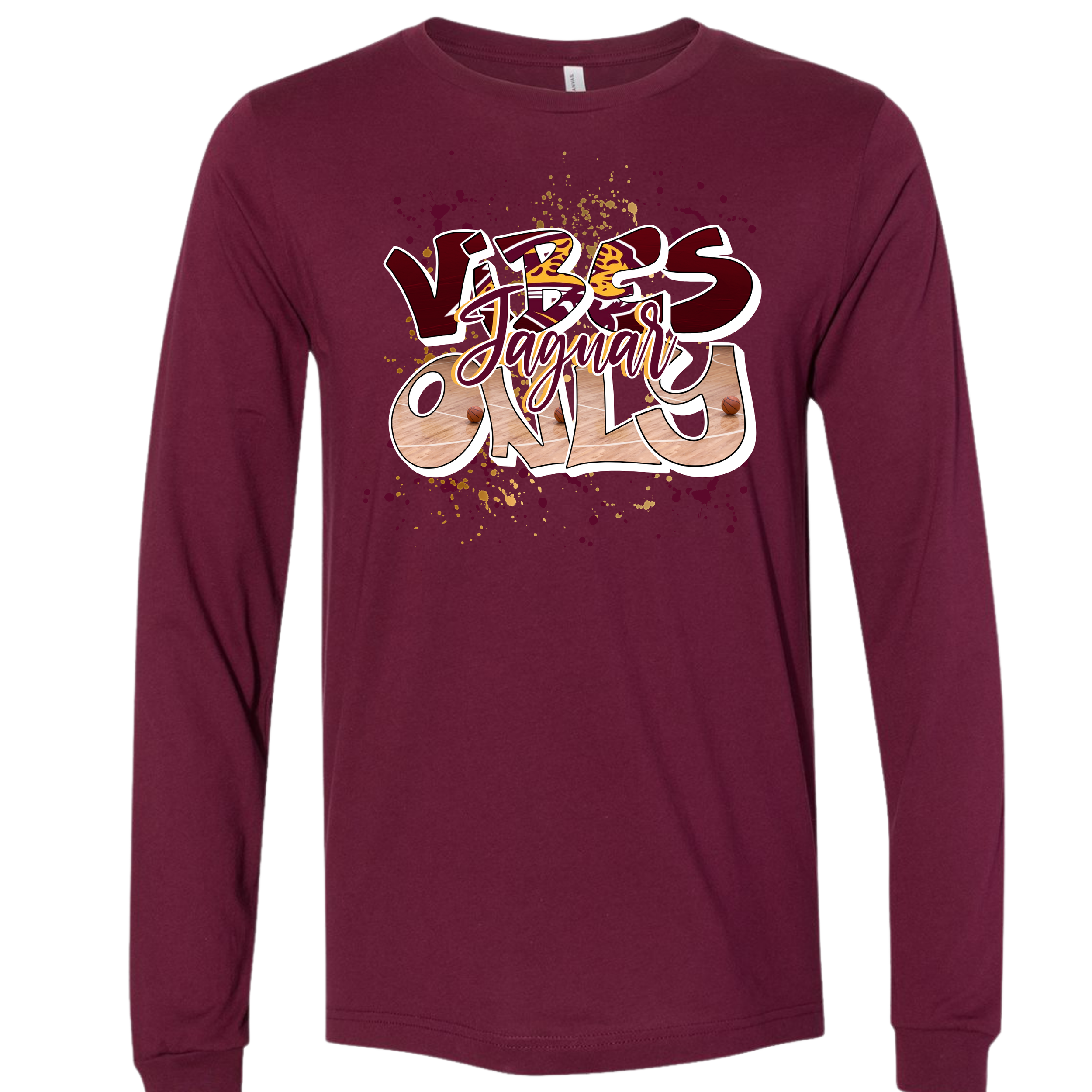 Jaguar Vibes Only Basketball - maroon.png