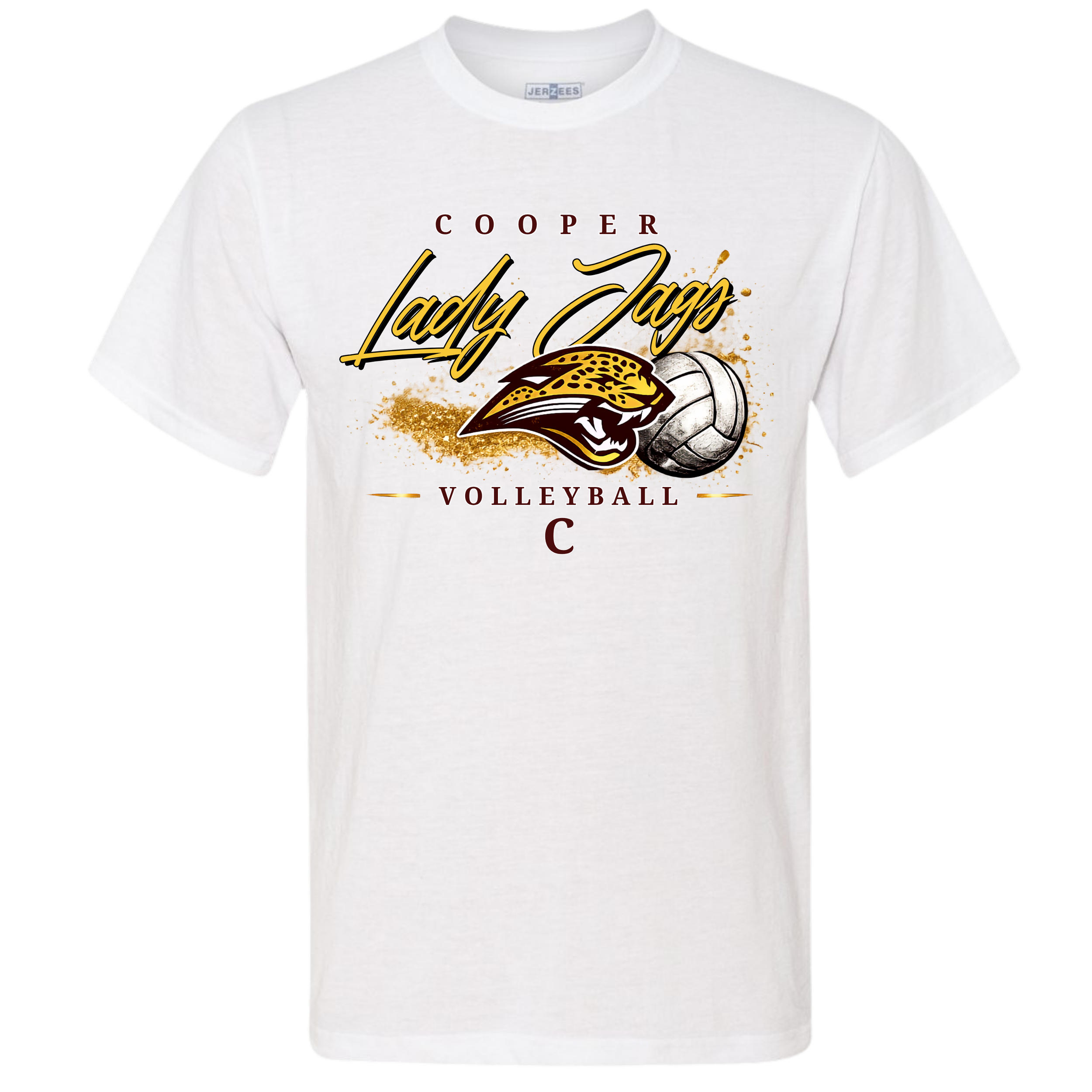 Cooper Lady Jags Volleyball Tee - White.png